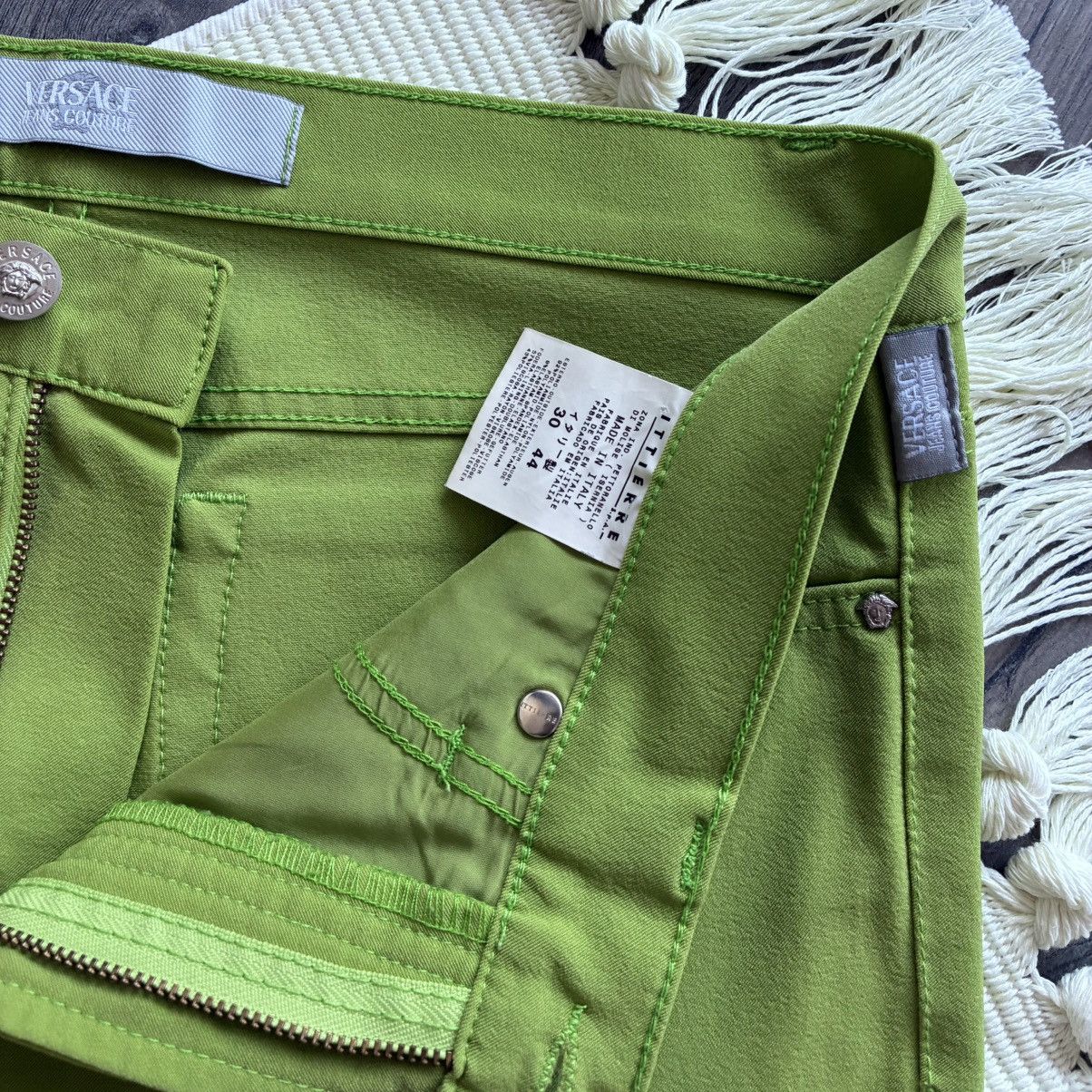 Versace Jeans Couture Versace Jeans Couture Women’s Lime Green Nylon Flared Pants Size 30" / US 8 / IT 44 - 5 Thumbnail