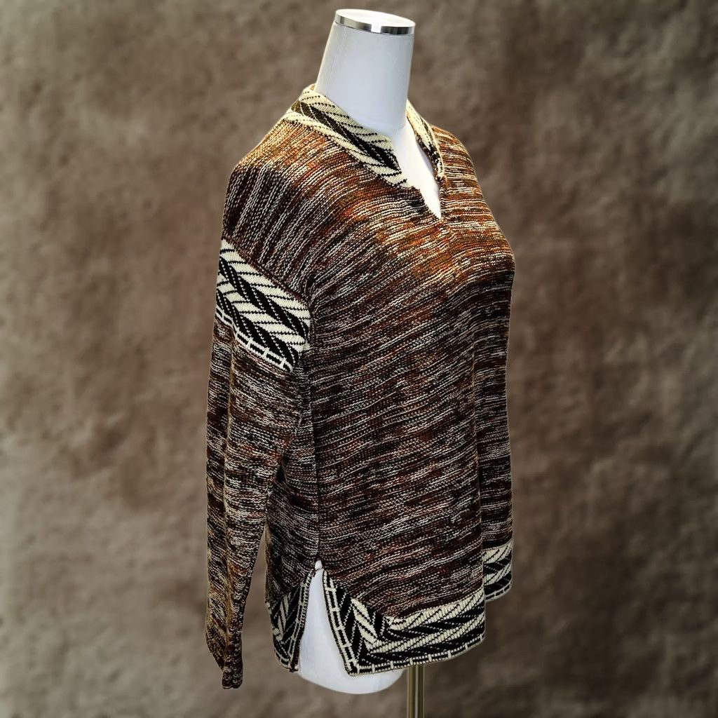Vintage VINTAGE Kennington Sweater Womens Small Brown Cream Acrylic Pullover Aztec 80s Size S / US 4 / IT 40 - 1 Thumbnail