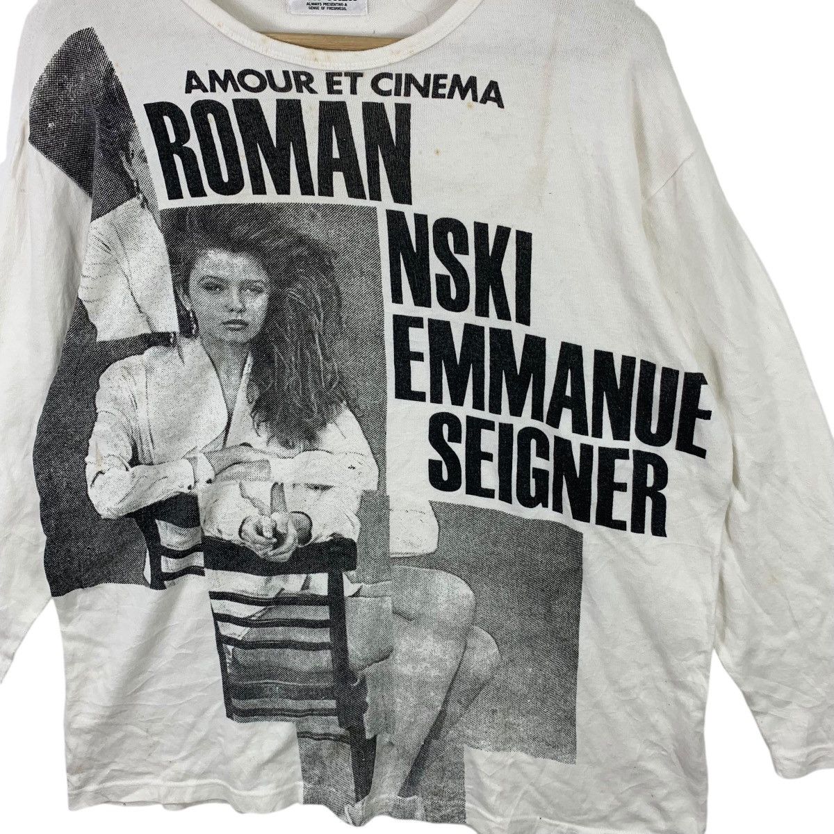 Vintage Vintage ROMAN POLANSKI EMMANUELLE SEIGNER Movie Tee Shirt Size L / US 10 / IT 46 - 3 Thumbnail