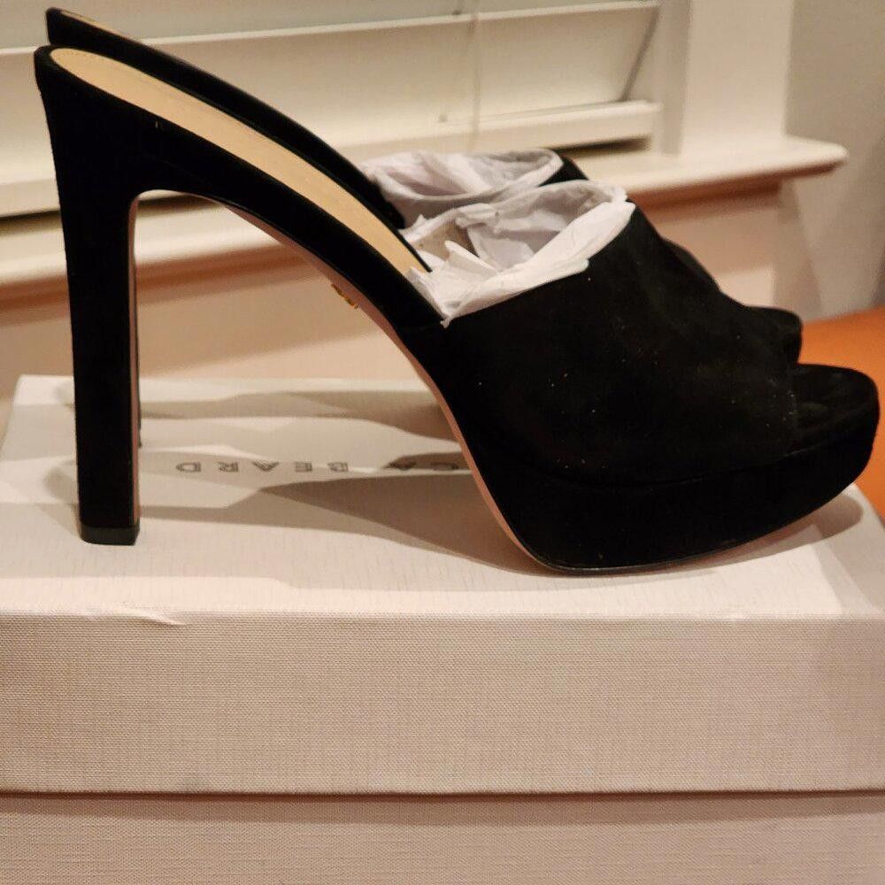 Designer Veronica Beard Women's Black Dali Platform Slide Sandal Size US 10 / IT 40 - 1 Thumbnail