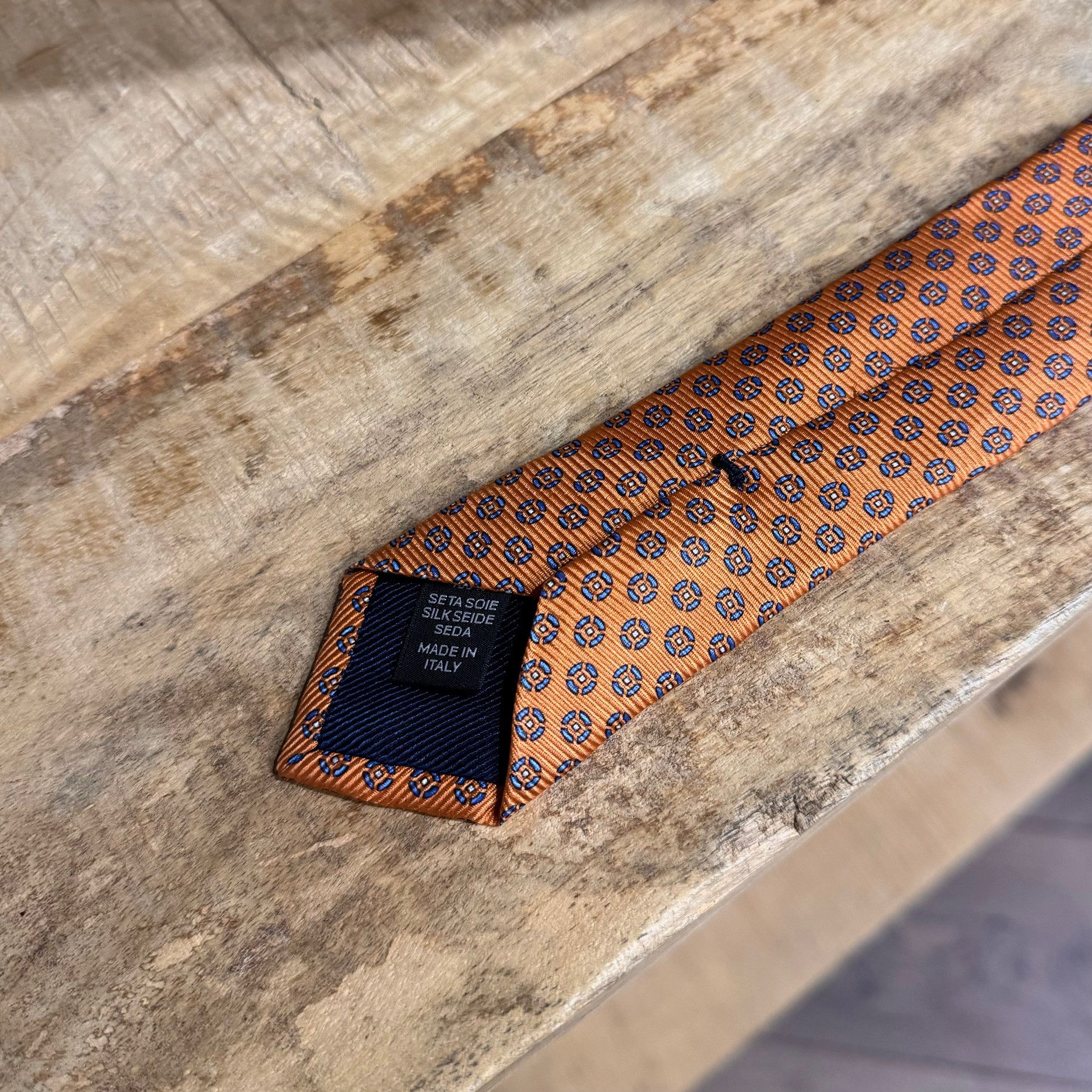 Ermenegildo Zegna Ermenegildo Zegna Orange Geometric Silk Tie Size ONE SIZE - 5 Thumbnail