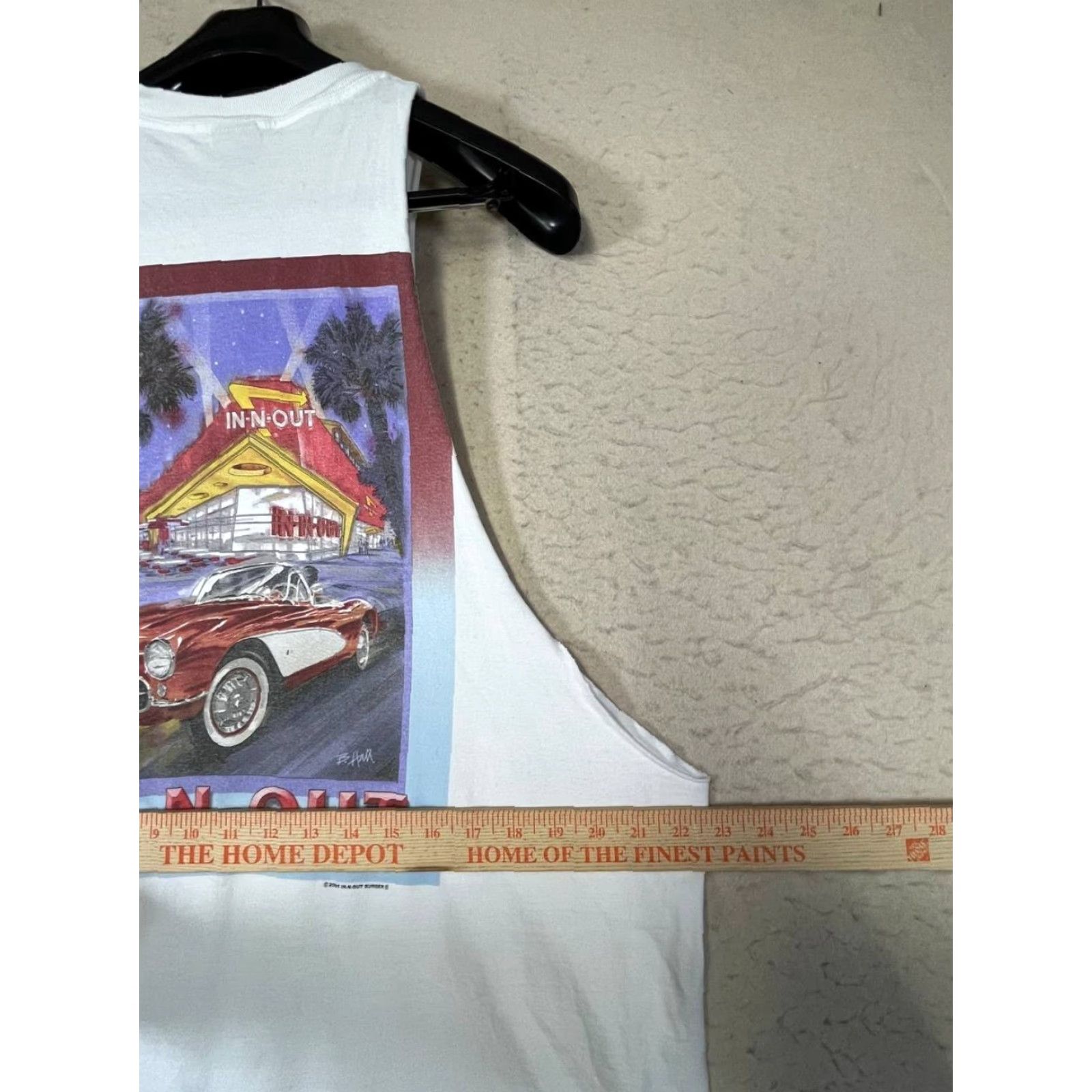 Hanes In-N-Out Burger White California Cropped Tank Top XL Men's Short Sleeve Crew Neck Vintage Graphic Print Cotton Hanes Regular fit Tank Top Size US XL / EU 56 / 4 - 3 Thumbnail
