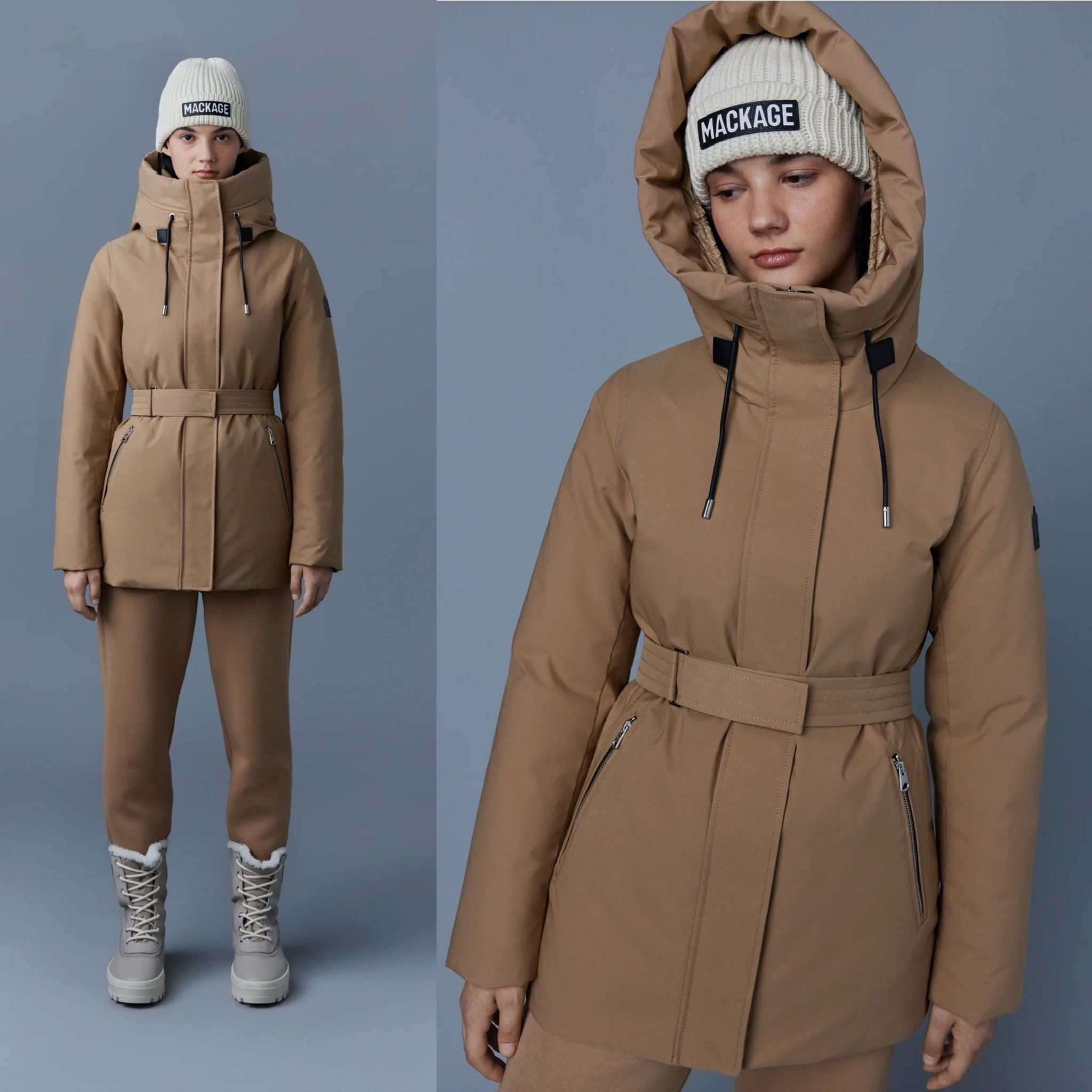 Mackage Mackage Montreal JENI-NF Camel Down Belted Coat rrp1290$ Size M / US 6-8 / IT 42-44 - 17 Thumbnail