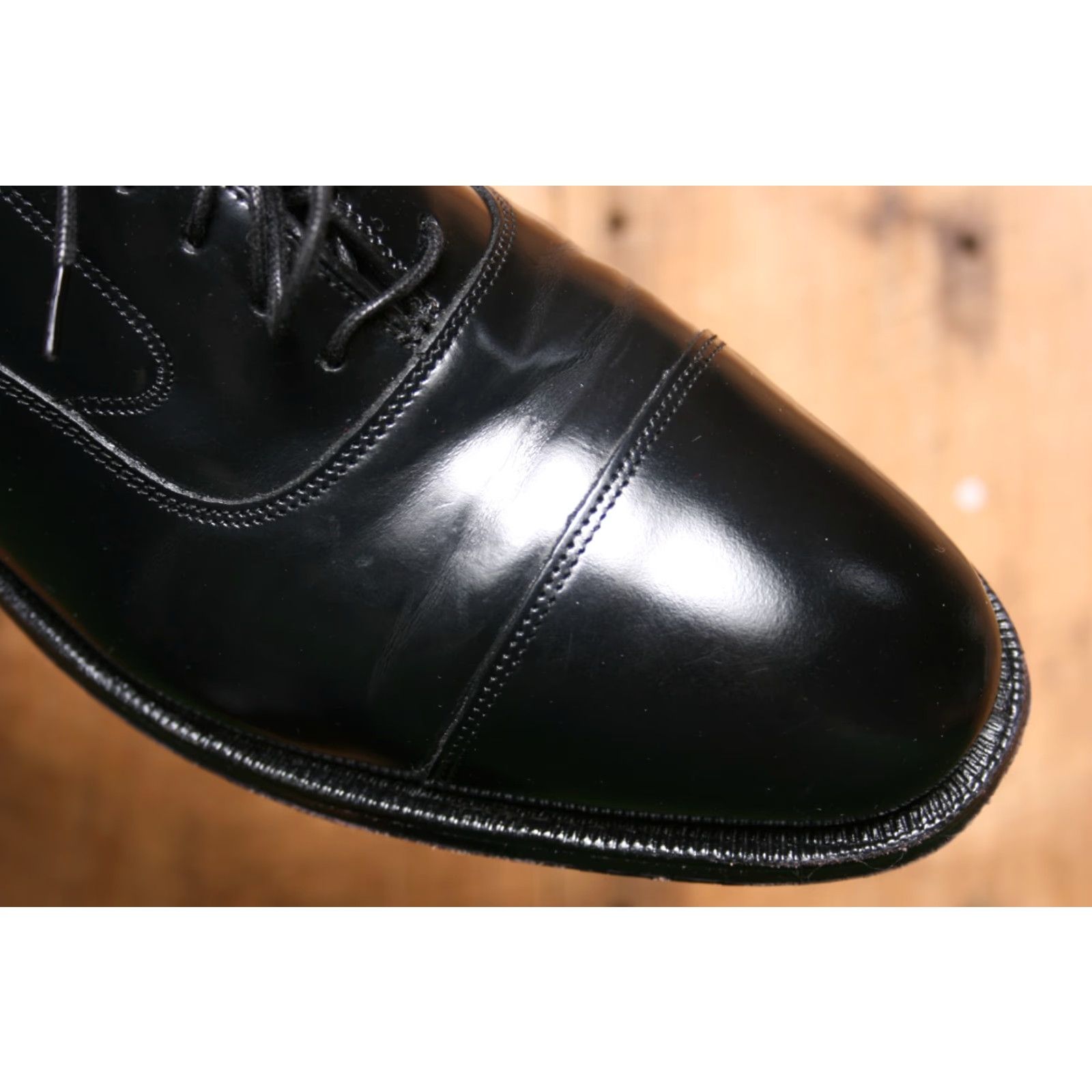 Johnston & Murphy JOHNSTON & MURPHY Optima Black Leather Cap Toe Oxfords Dress Shoes Sz. 8D Mens Size ONE SIZE - 6 Thumbnail