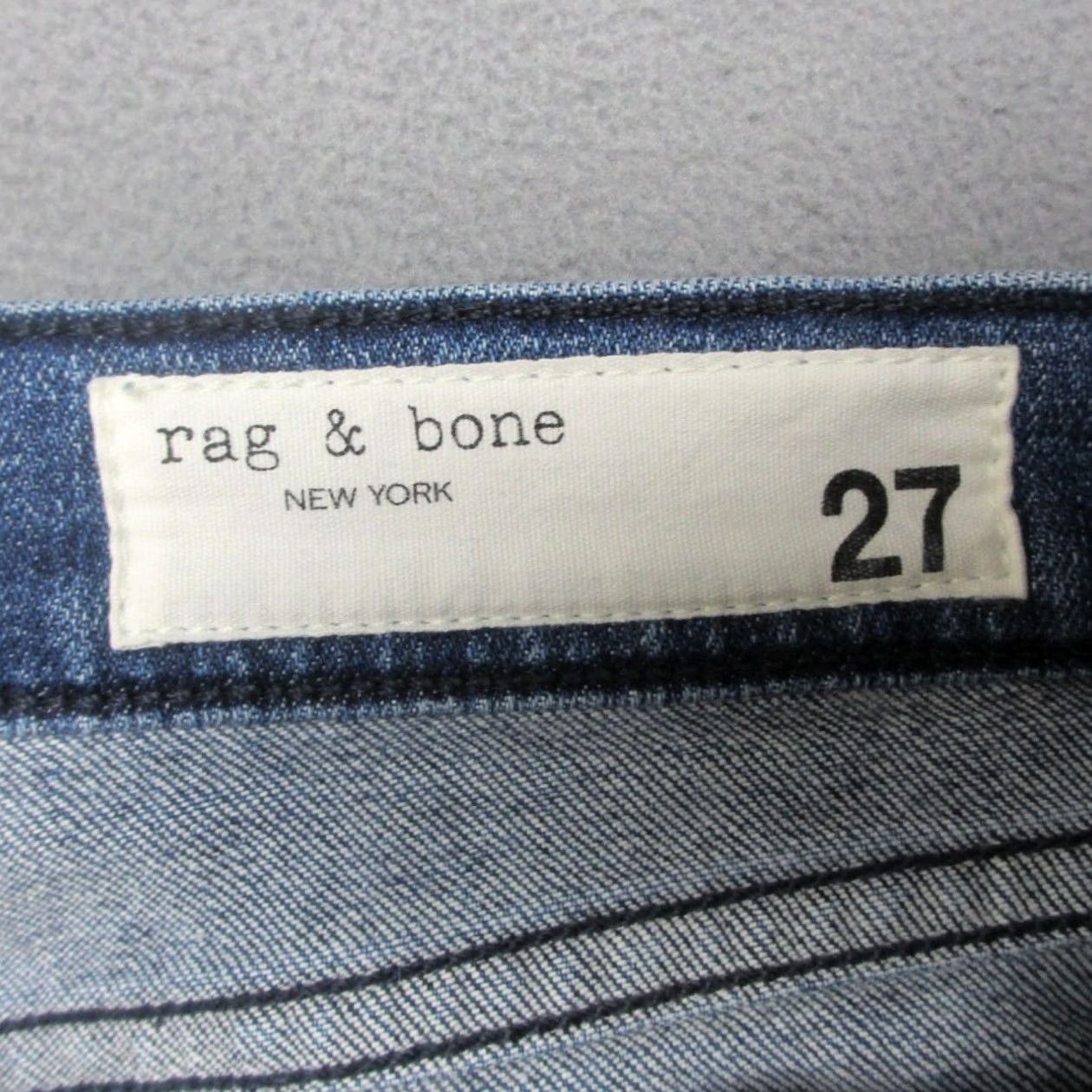 Rag & Bone Rag & Bone Jeans Womens 28X26.5 Blue Denim Dre Low Rise Frayed Hem Straight Leg Size 28" / US 6 / IT 42 - 4 Thumbnail