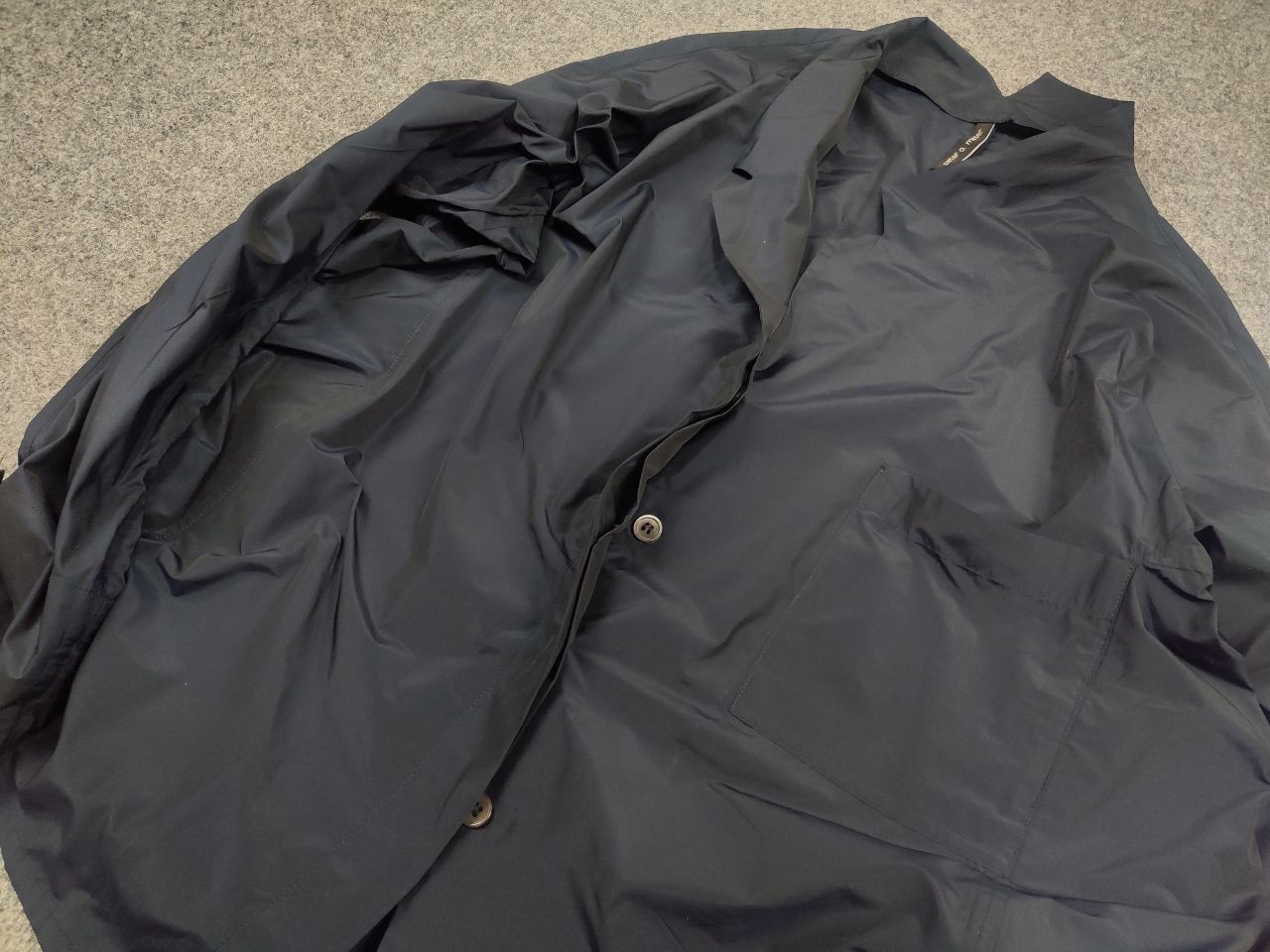 Vintage Peter O. Mahler Designer Asymmetrical Navy Jacket Minimalist Size L / US 10 / IT 46 - 8 Thumbnail
