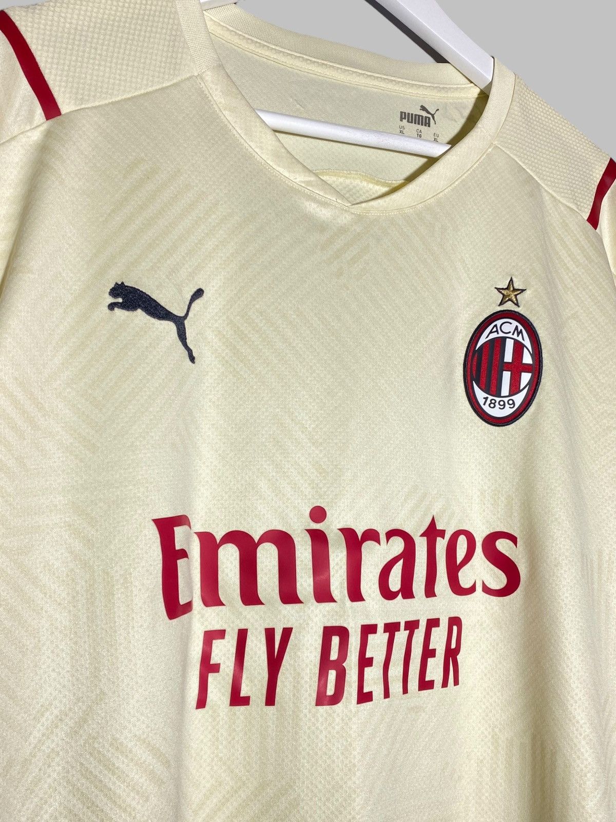 Puma AC Milan Puma Away Jersey 2020/21 Beige With Red Stripe Size US XL / EU 56 / 4 - 3 Thumbnail