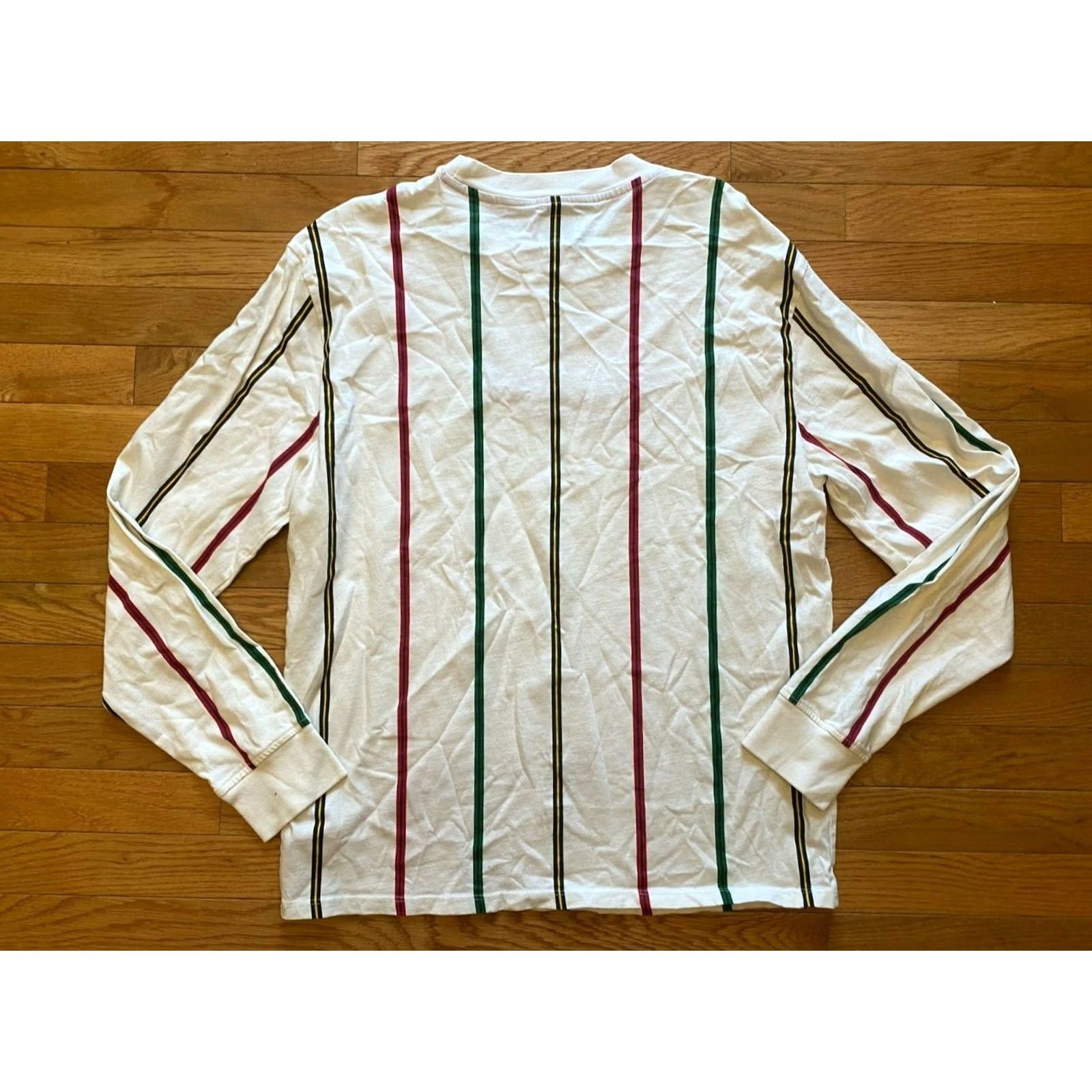 Guess VINTAGE Guess Los Angeles Red Green Black Vertical Striped Long Sleeve T Shirt Logo Sz M Mens Size US M / EU 48-50 / 2 - 2 Thumbnail