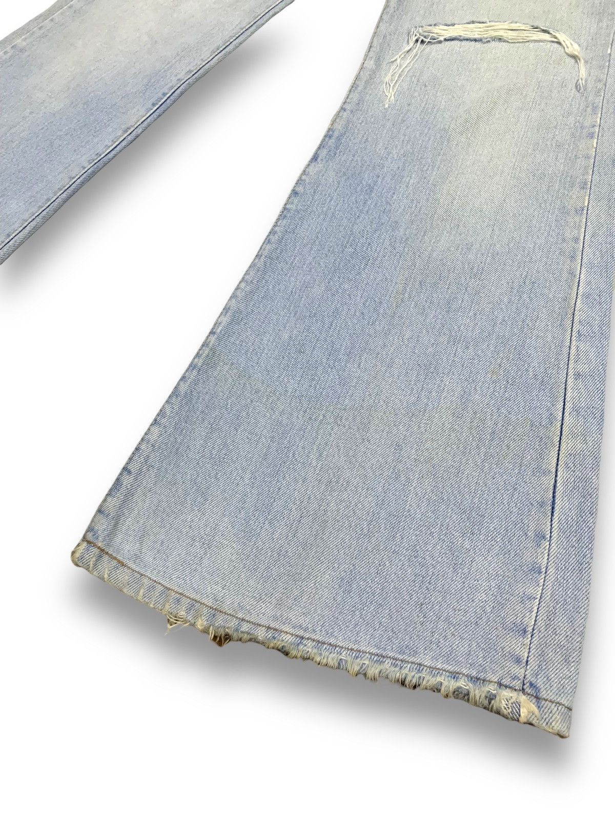 Big John Vintage 90s Big John Dirt Blue Washed Flare Distressed Jeans Size US 29 - 13 Thumbnail