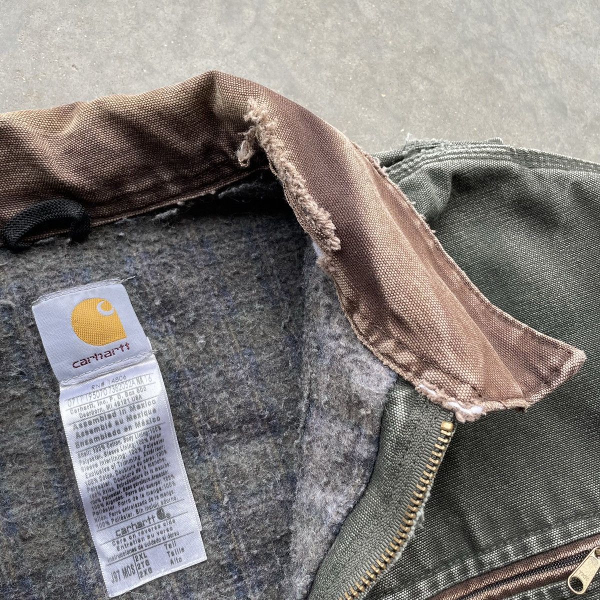 Carhartt × Vintage Vintage Moss Green Carhartt Detroit Jacket Blanket Lined 90s Size US XXL / EU 58 / 5 - 9 Thumbnail