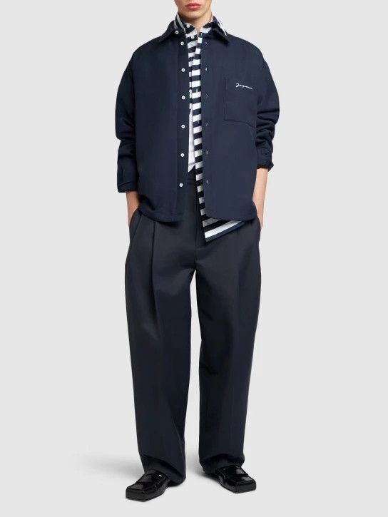 Jacquemus o1lsvrm0425 La Chemise Boulanger Button-Up Jacket in Navy Size US S / EU 44-46 / 1 - 3 Thumbnail