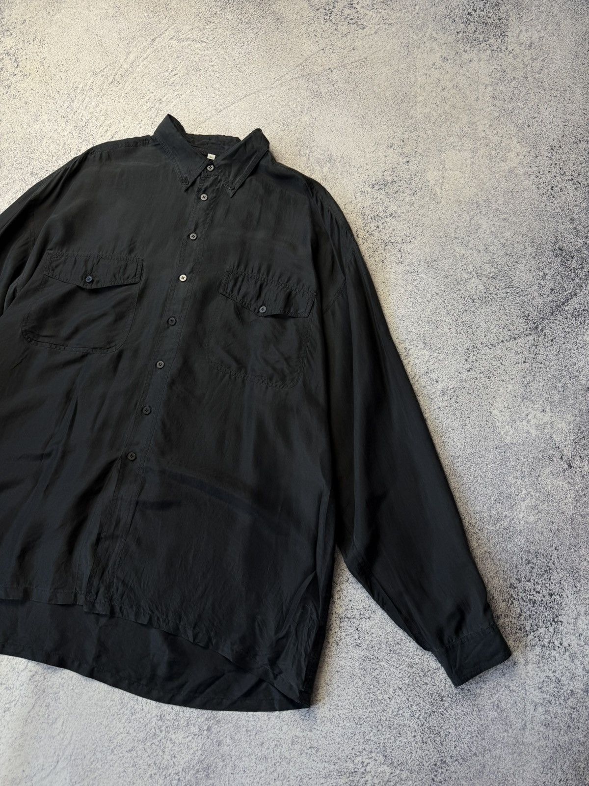 Other Vintage Pure Silk Black Shirt Button Up Y2K Japanese Size XL Size US XL / EU 56 / 4 - 7 Thumbnail