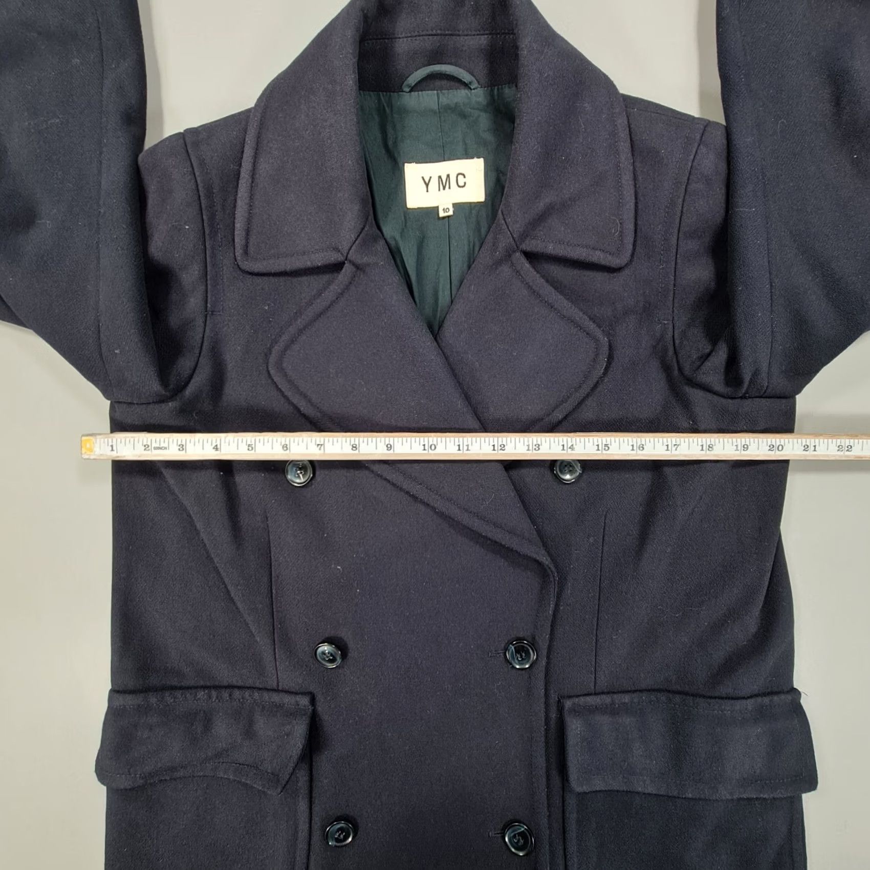 YMC YMC You Must Create Womens Coat Navy Blue 10 UK Double Breasted Wool Peacoat Jacket Size L / US 10 / IT 46 - 6 Thumbnail