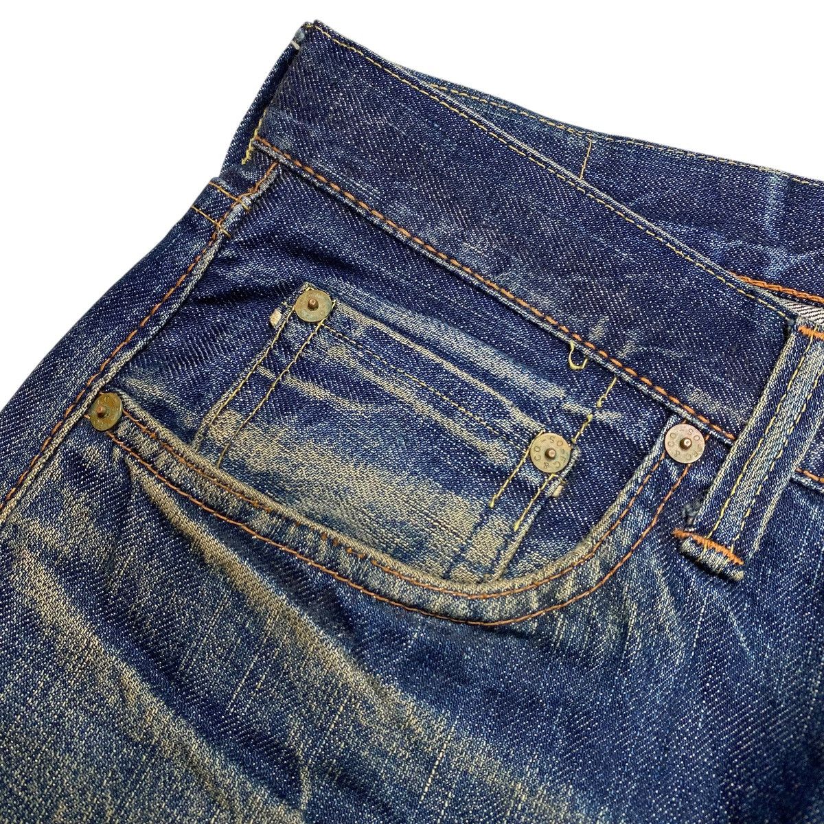 Full Count & Co. Fullcount & Co. Lot 1101 Faded Distress Denim Selvedge Pants Size US 33 - 8 Thumbnail