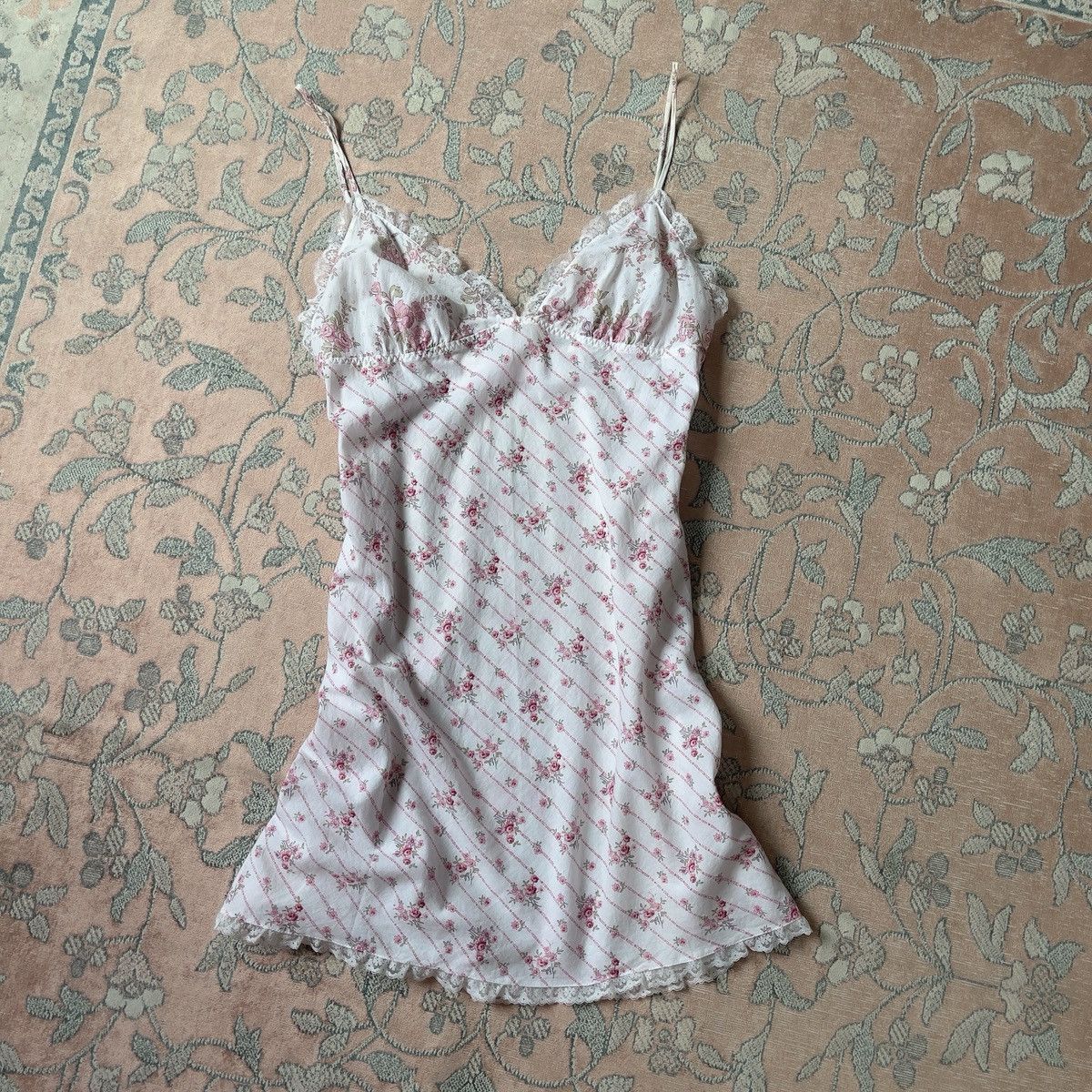 Victoria's Secret Victoria’s Secret White Cotton Floral Slip Dress (M) Size M / US 6-8 / IT 42-44 - 8 Thumbnail