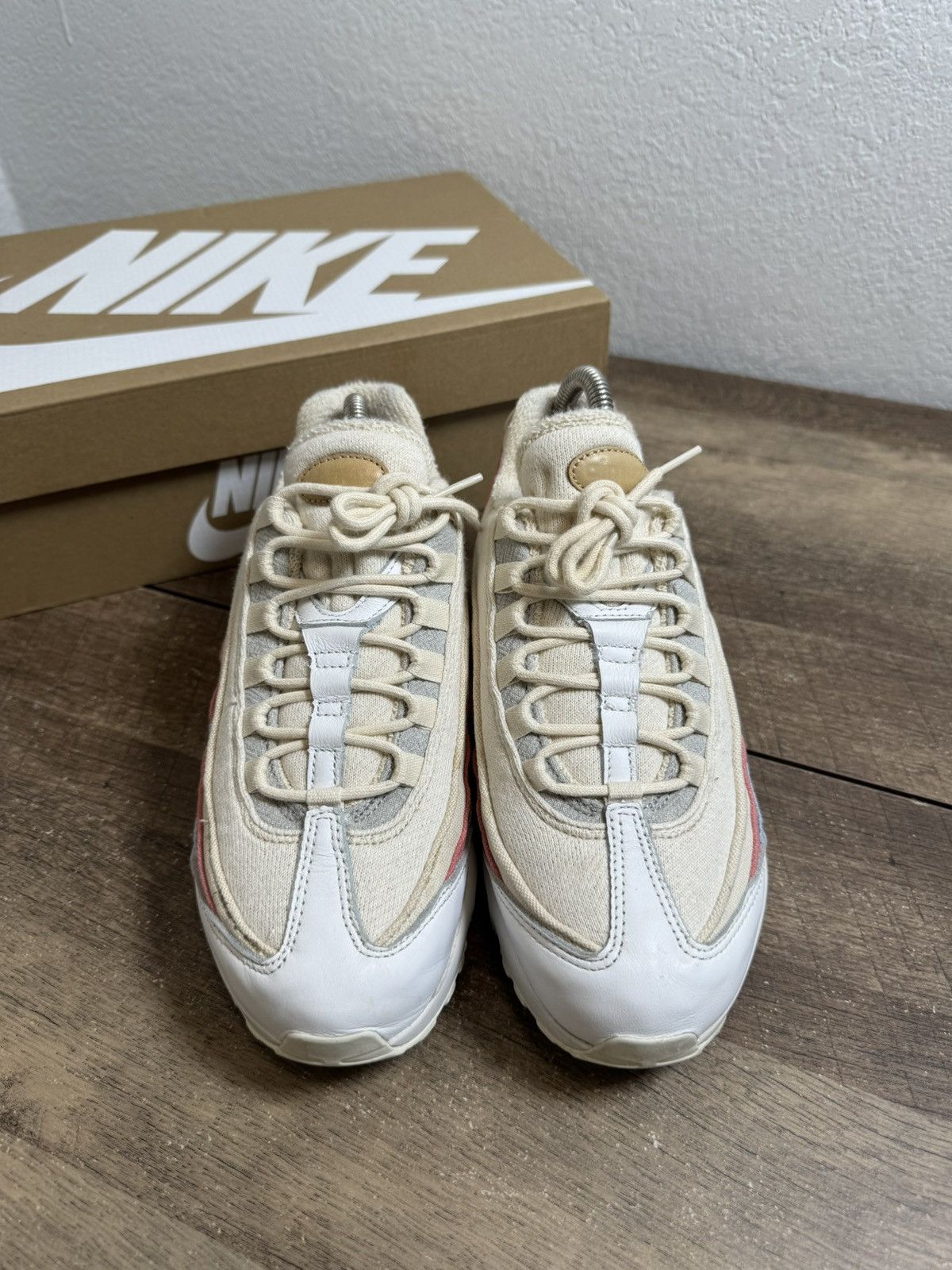 Nike Nike Air Max 95 Cream Red Blue Plant Pastel Canvas Women 7 Size US 7 / IT 37 - 3 Thumbnail