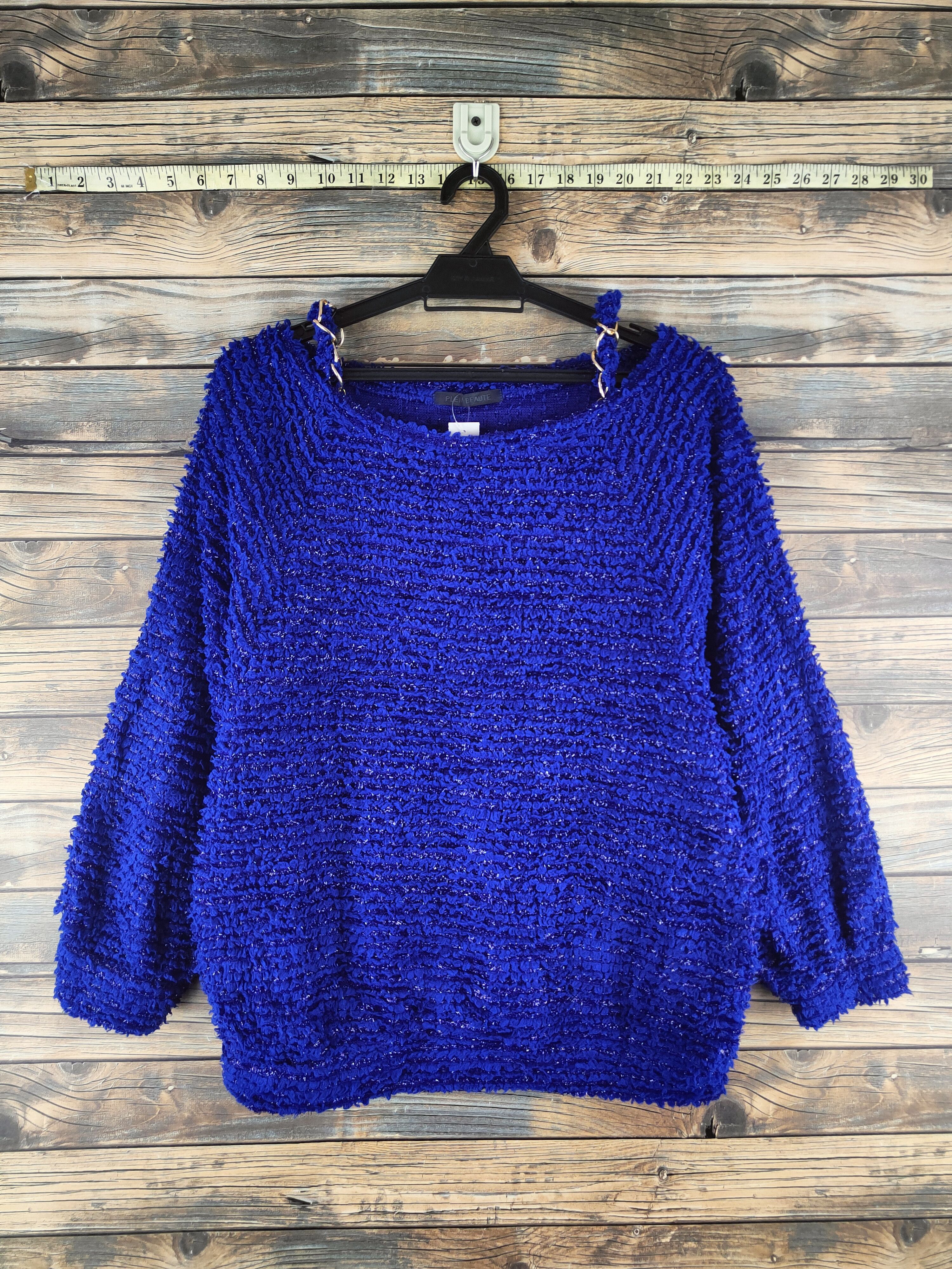 Japanese Brand Plein Beaute Blue Fur Mohair Knitwear #46-907 Size M / US 6-8 / IT 42-44 - 1 Thumbnail