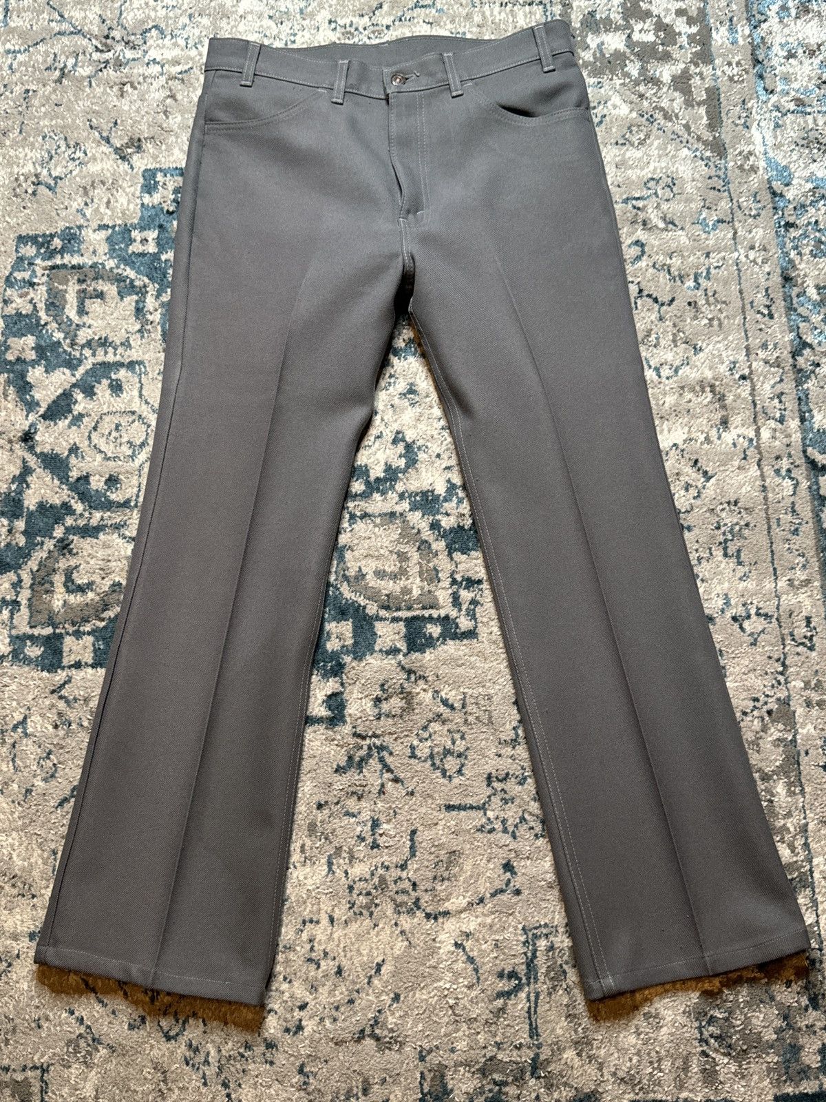 Vintage Vintage Women s Levi s Polyester Pants 34x32 Pleated Grey Grailed