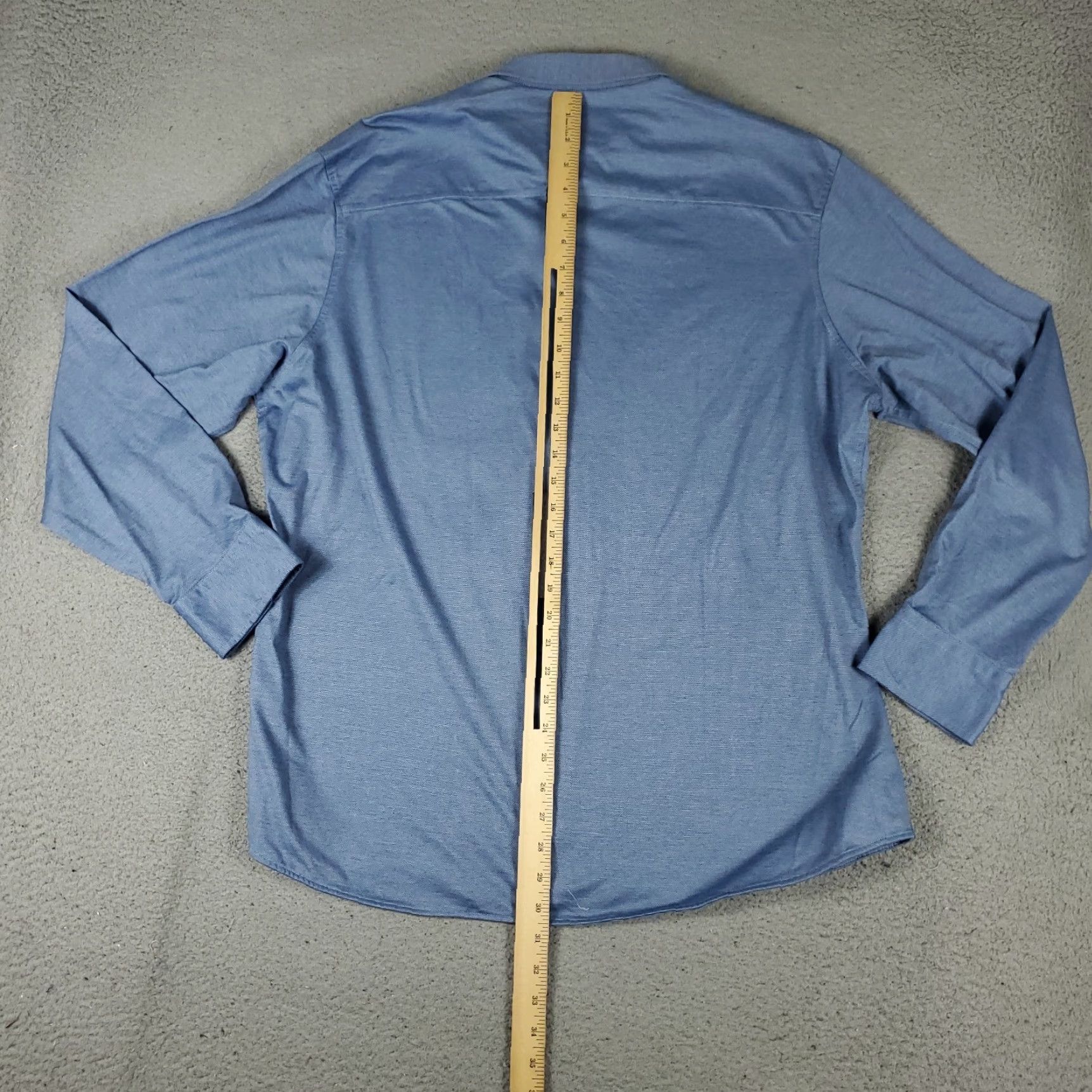 David Donahue David Donahue Shirt Mens XL Blue Knit Casual Button Up Long Sleeve Size US XL / EU 56 / 4 - 3 Thumbnail