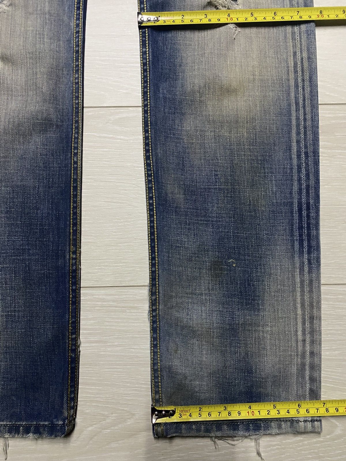 Diesel Black Gold Vintage Diesel Blue Eyecons Y2K Mud Wash Ripped Skinny Jeans Size US 32 / EU 48 - 15 Thumbnail