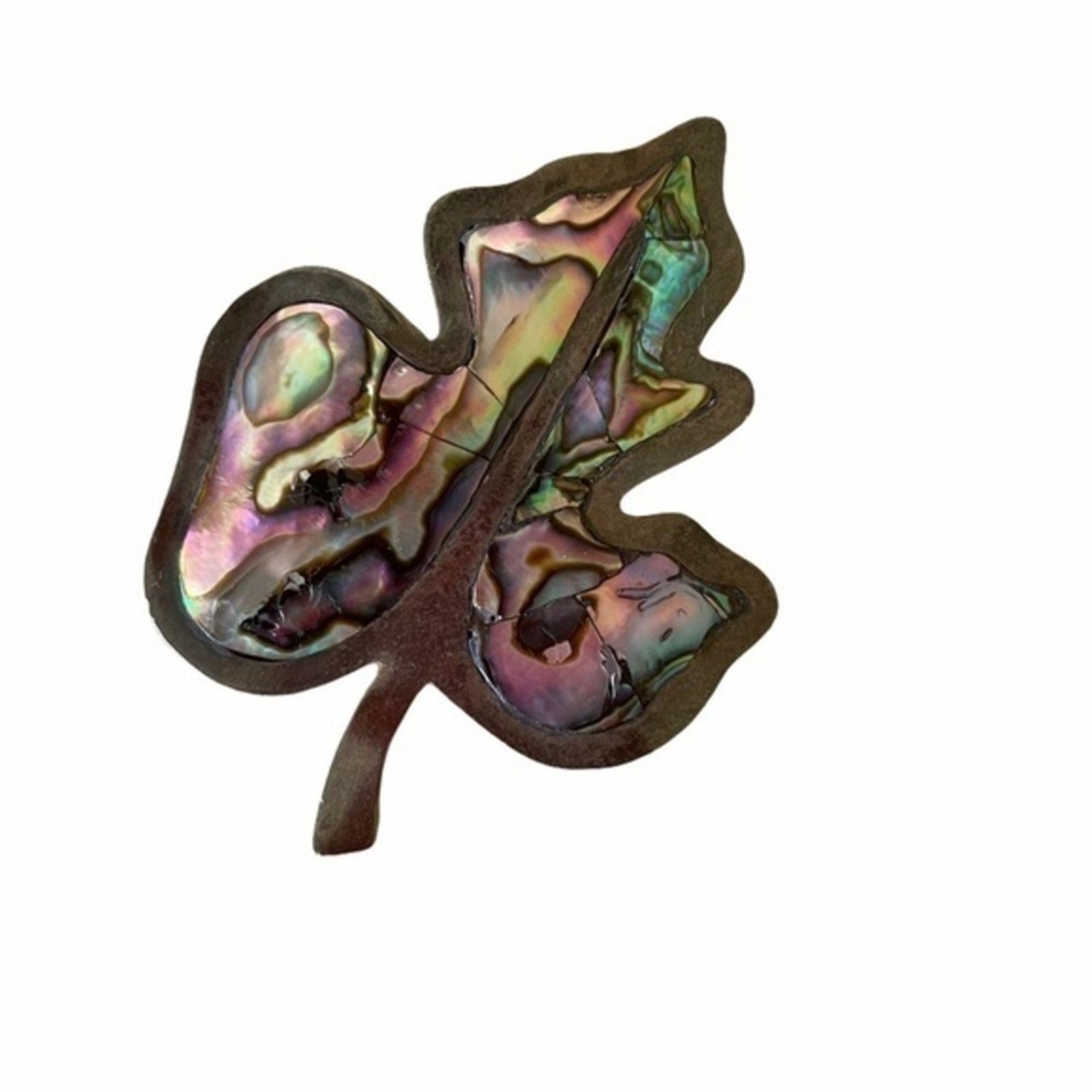 Vintage Taxco 925 Silver Abalone Shell Leaf Brooch Earrings Set Size ONE SIZE - 8 Thumbnail