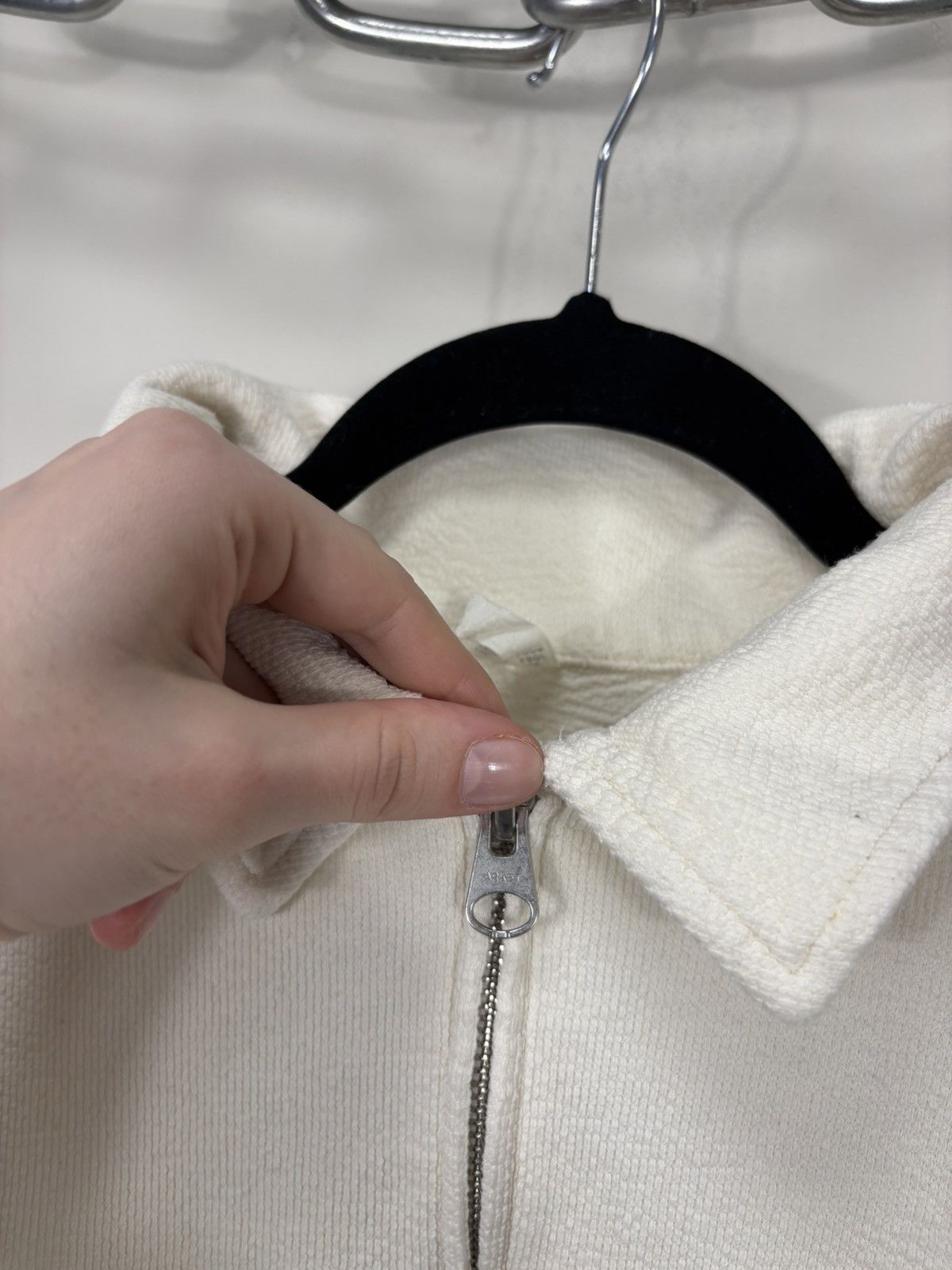 Arket Arket Men’s Ivory Cotton 1/4 Zip Sweatshirt Pullover Size US M / EU 48-50 / 2 - 5 Thumbnail