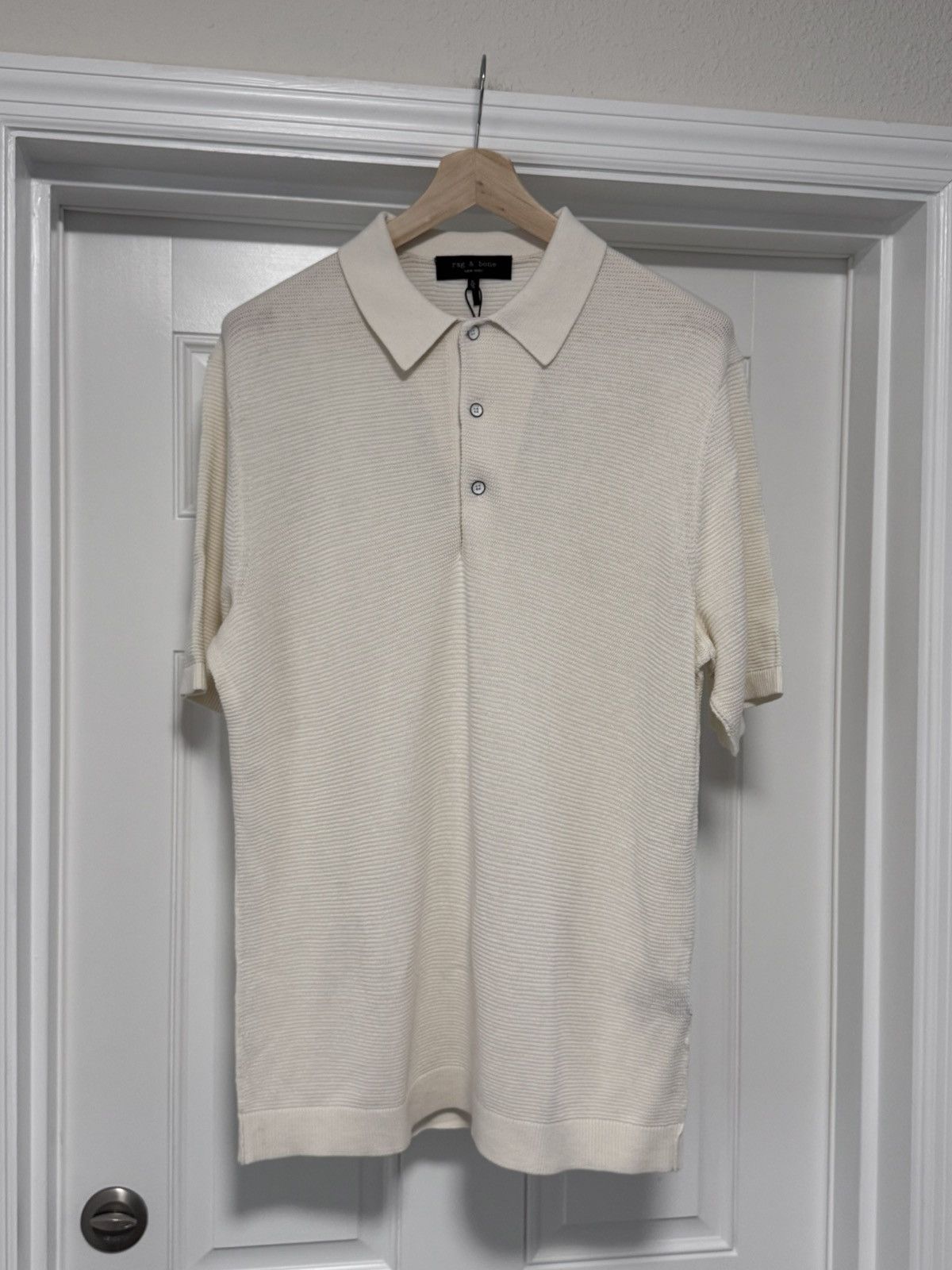 Rag & Bone rag & bone Lewis Polo Ivory Knit Sweater Shirt NWT XL Size US XL / EU 56 / 4 - 5 Thumbnail