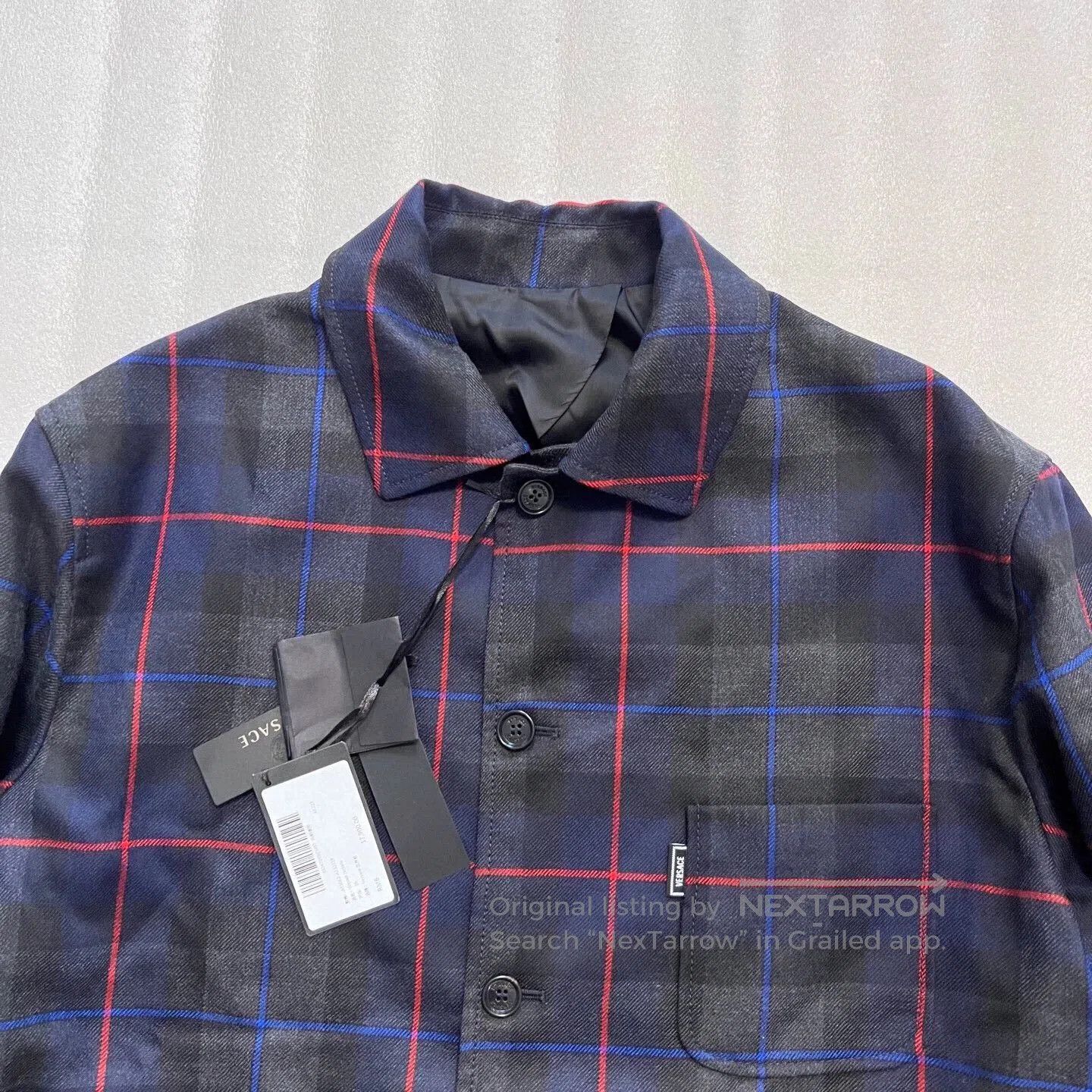 Versace Versace Men's Thin Wool Plaid Jacket. Size US XXL / EU 58 / 5 - 2 Thumbnail