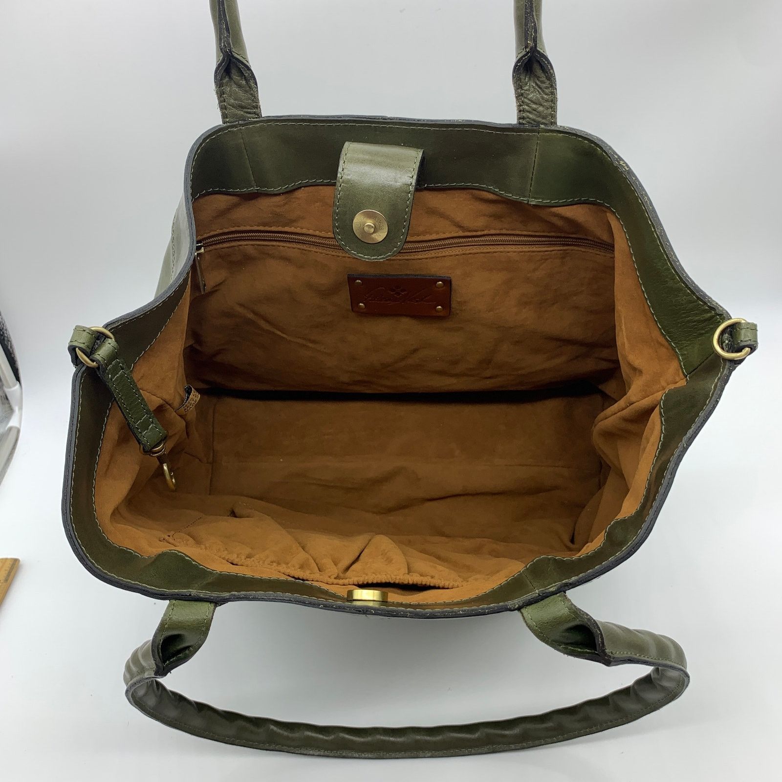 Other Patricia Nash Convertible Leather Mallory Tote Soft Olive Size ONE SIZE - 4 Thumbnail