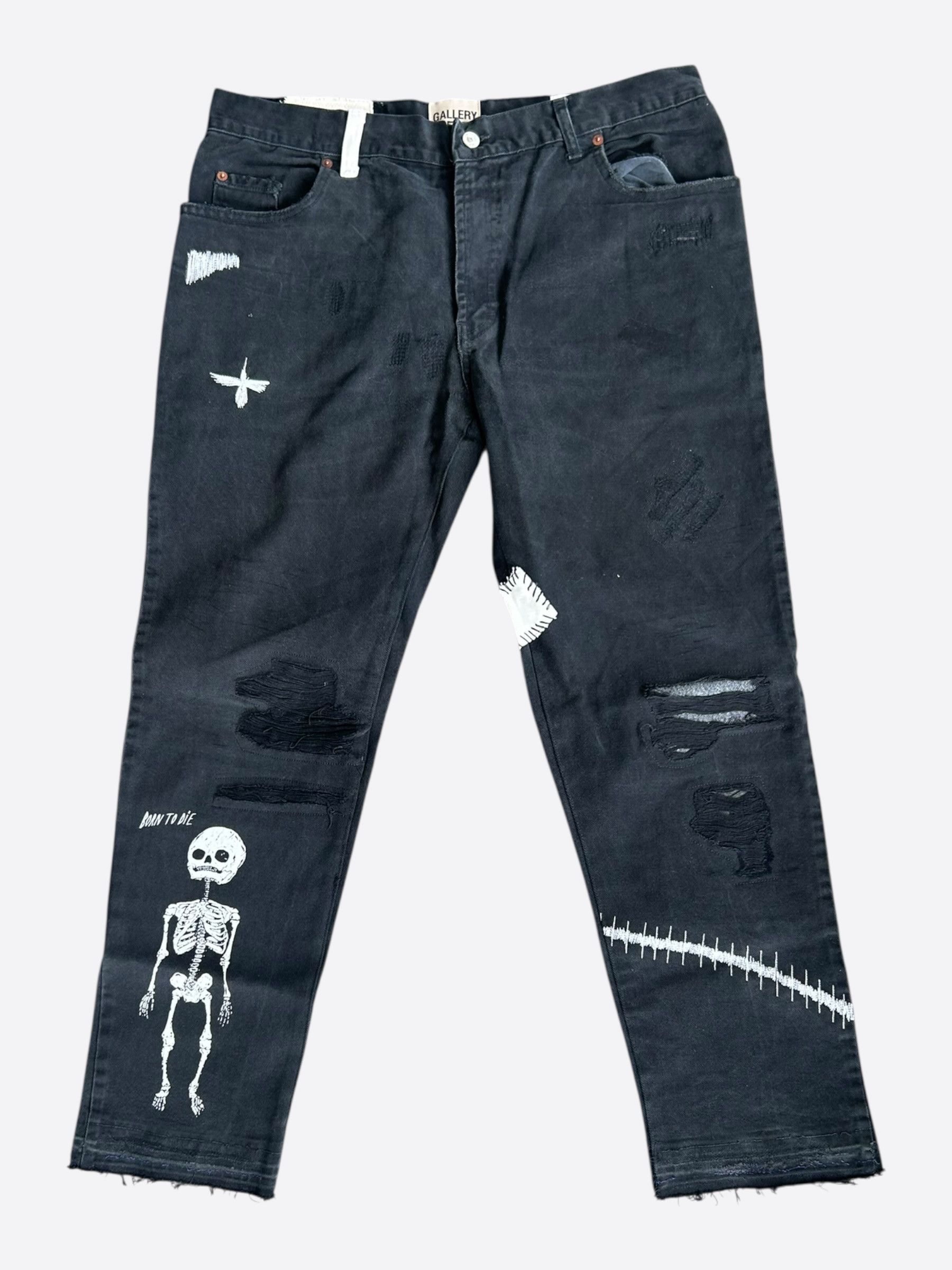 Gallery Dept. Gallery Dept Black F**k Face Distressed Jeans Size US 30 / EU 46 - 1 Thumbnail