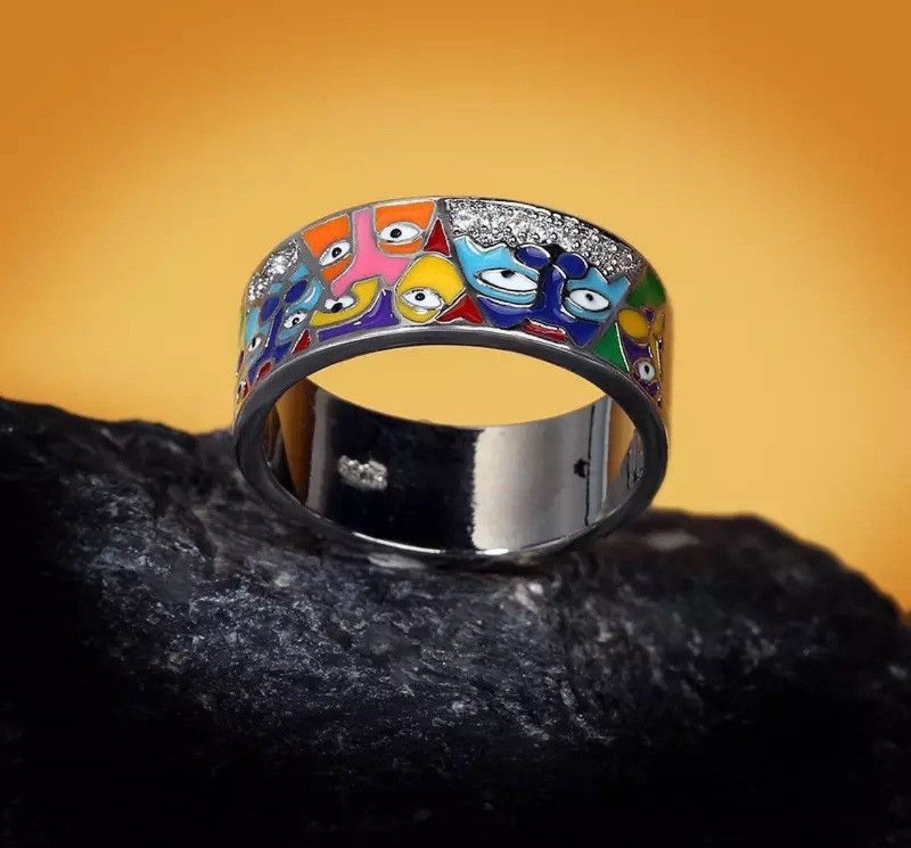 Japanese Brand × Jewelry × Vintage Creative Handmade Enamel Craft Ring Size ONE SIZE - 3 Thumbnail
