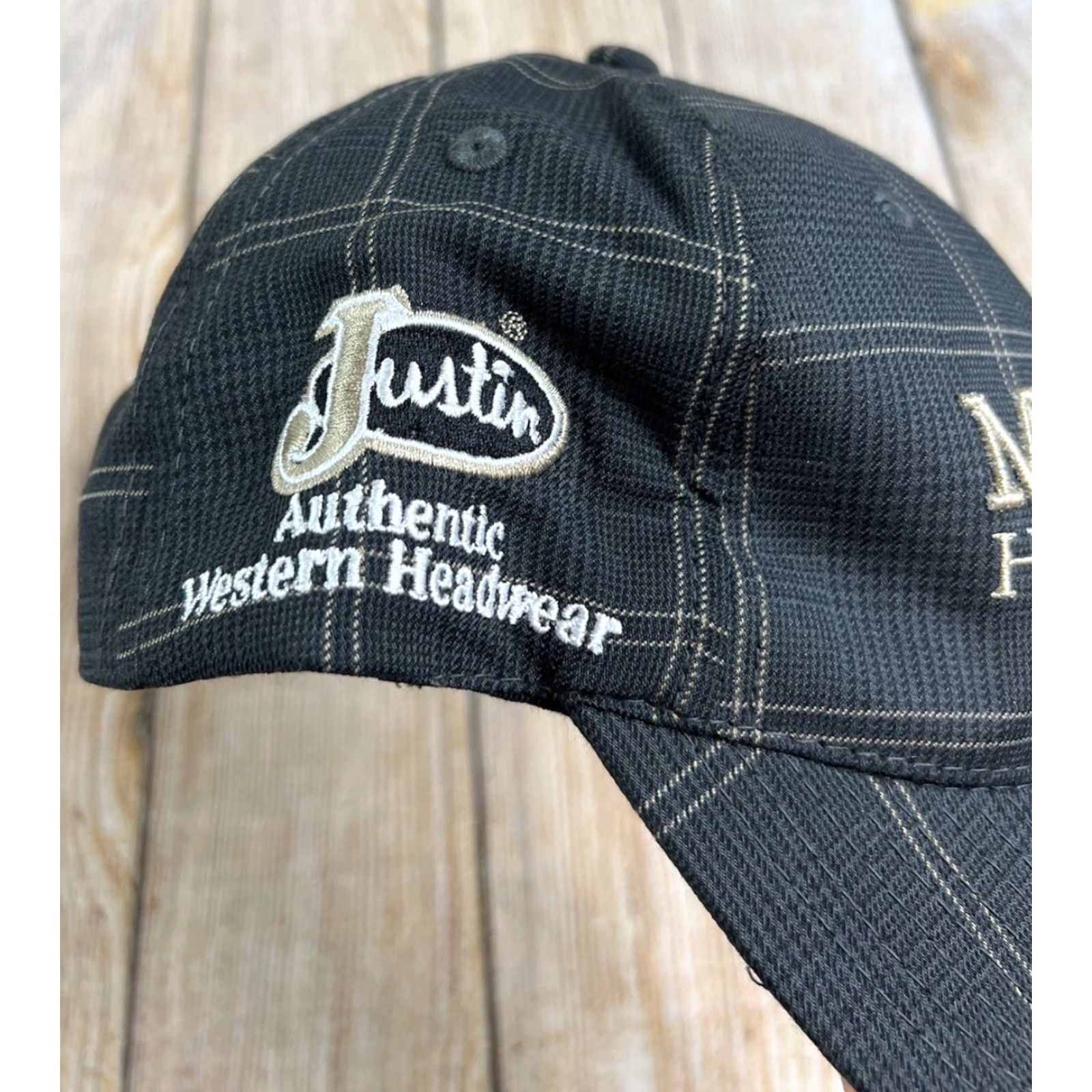 Justin Boots Milano Hat Company Justin Boots Western Wear Cap Plaid Grey Adjustable One Size Men Baseball Cap Gray Adjustable Western Size ONE SIZE - 3 Thumbnail