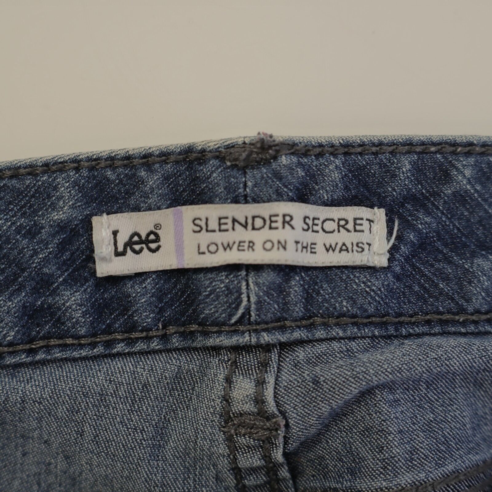 Lee Lee Slender Secret Low Waist Jeans Blue Denim High Rise 14 M Size 35" - 6 Thumbnail