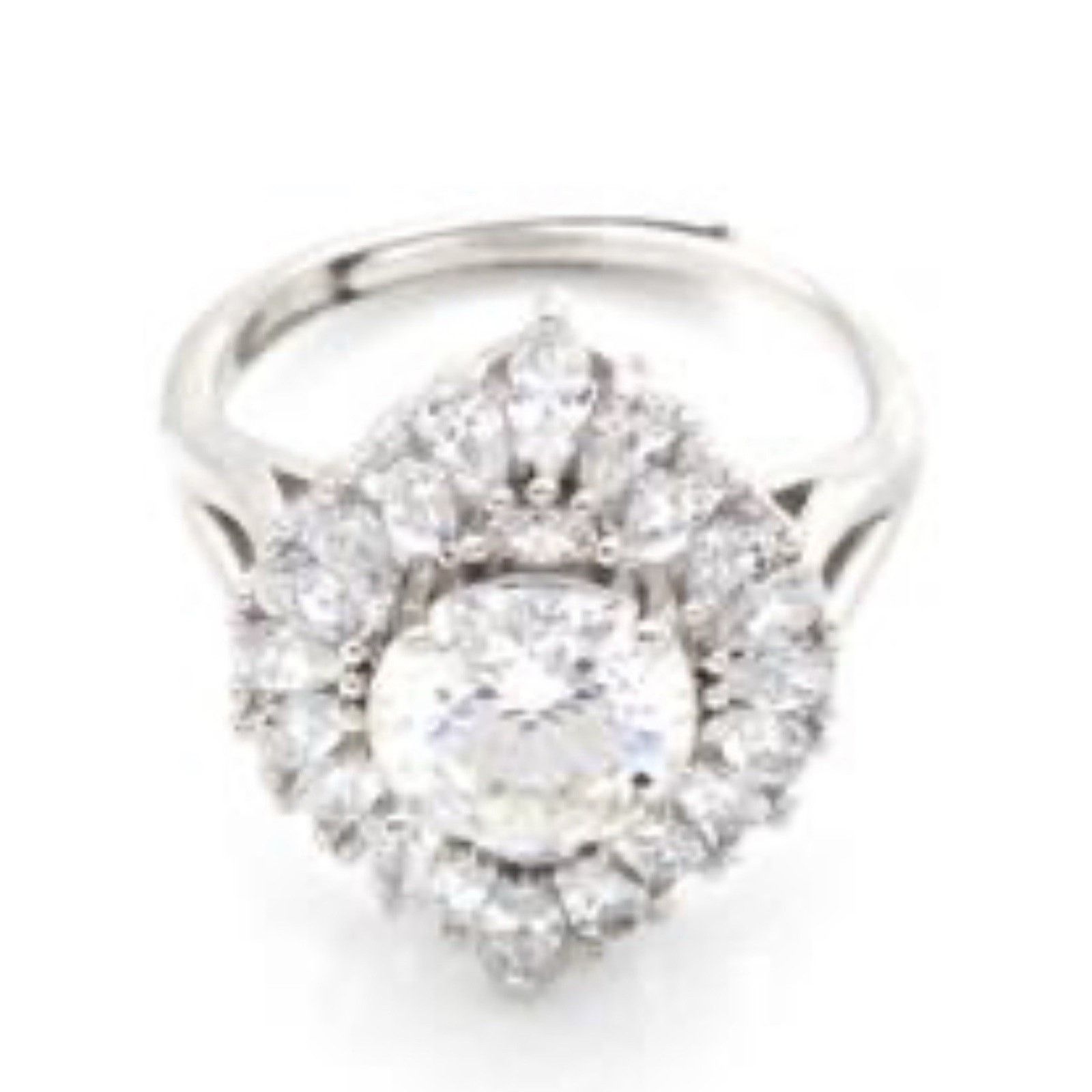 & Other Stories Exquisite Moissanite 925S Silver HaloRing AdjustableSize 1CT Size ONE SIZE - 5 Thumbnail