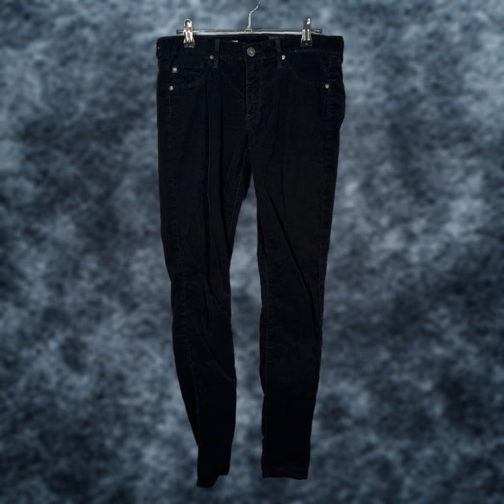 Vintage AG Adriano Goldschmied Womens 27R Black Skinny Corduroy Leggings 5-Pocket Design 30 In Inseam Womens Size 27" / US 4 / IT 40 - 1 Thumbnail