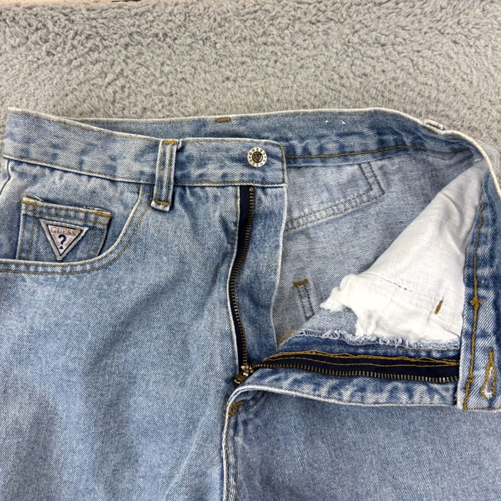 Guess VINTAGE Guess Jeans Womens Jeans 90s Baggy Wide-Leg Denim Blue 28x30 18 Plus Womens Size 40" / US 18 - 4 Thumbnail