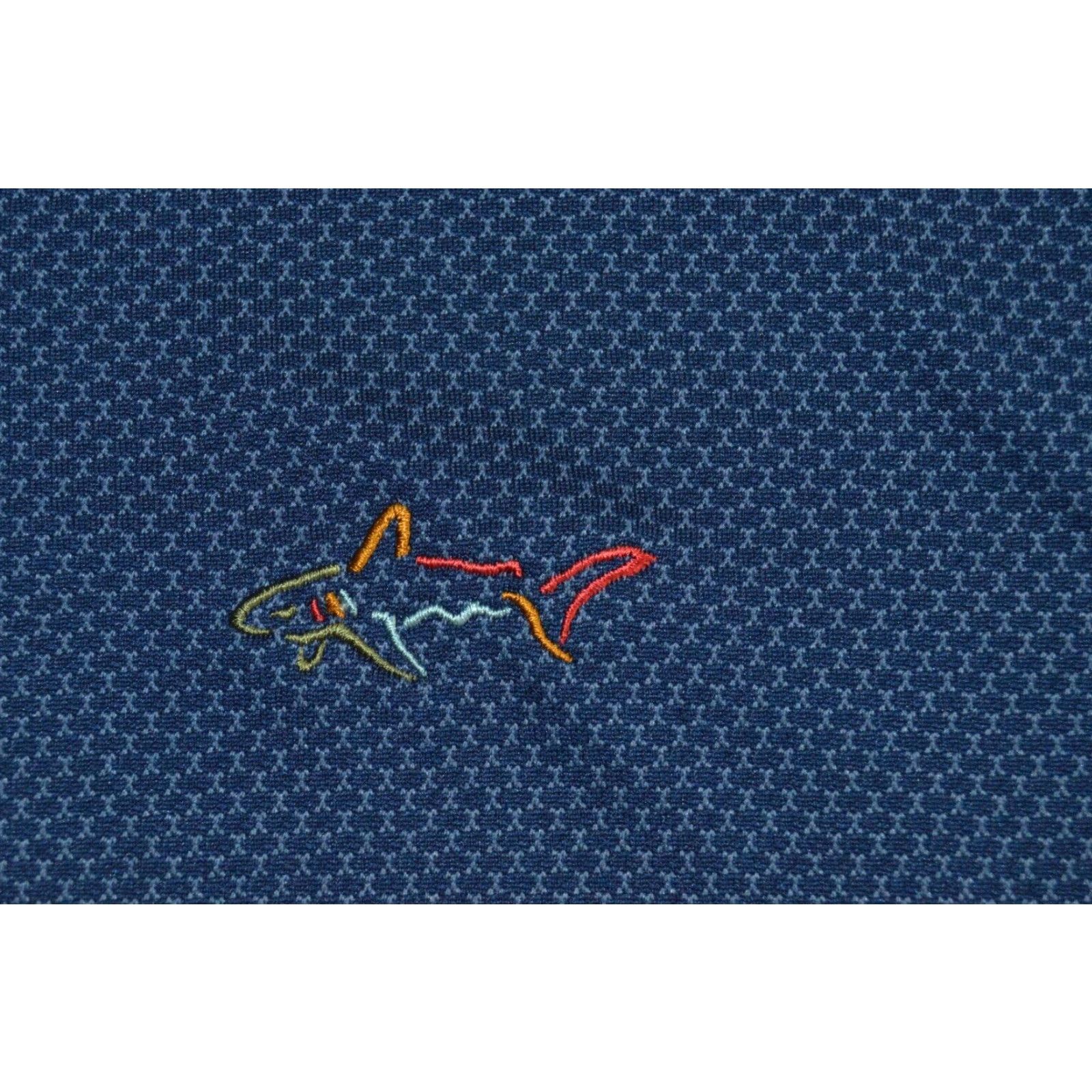 Vintage Greg Norman Polo Shirt Golf Short-Sleeved L Blue 100% Polyester, Five Iron, Shark Logo, Button, Embroidered, Pullover, Classic Fit, Regular Size Mens Size US L / EU 52-54 / 3 - 4 Thumbnail