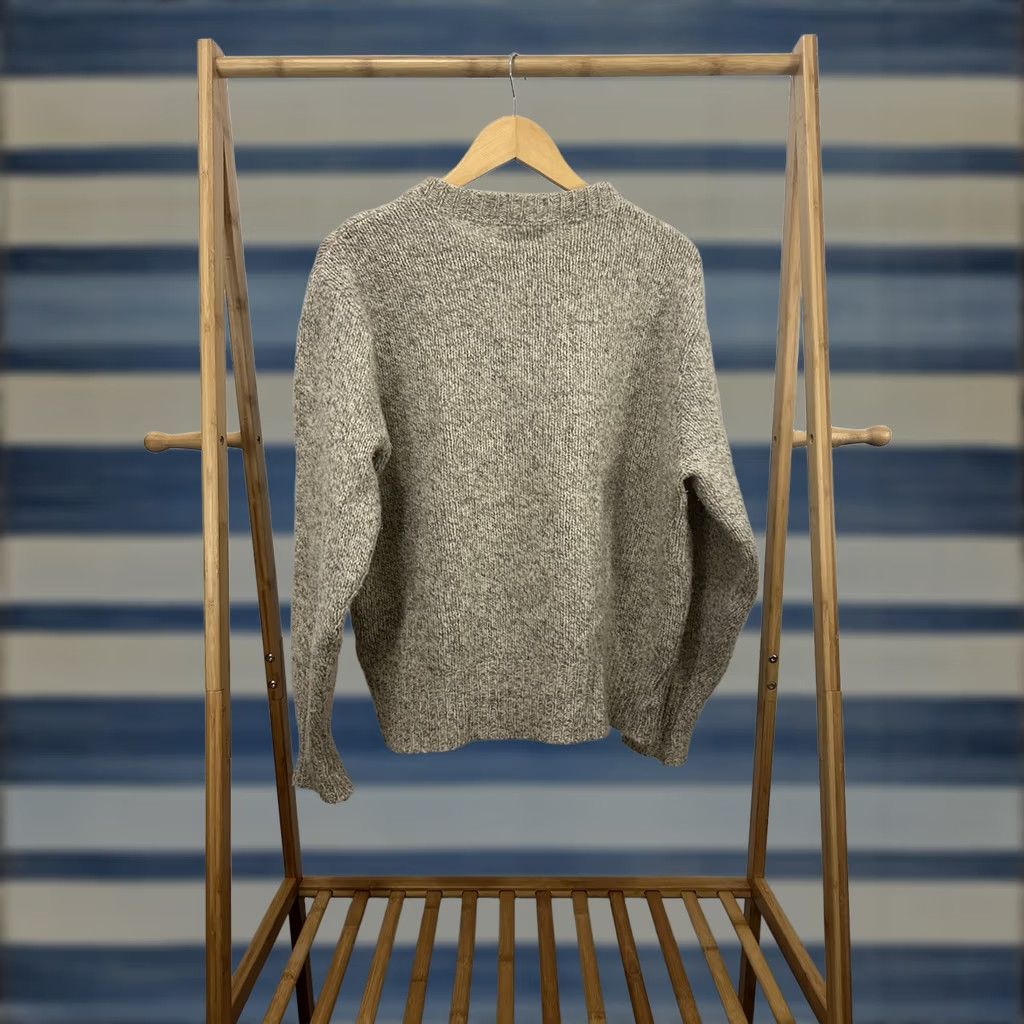 Vintage VTG L.L. Bean Men's Tan Wool Knit Ribbed Collar Crewneck Sweater Size L Size US L / EU 52-54 / 3 - 1 Thumbnail