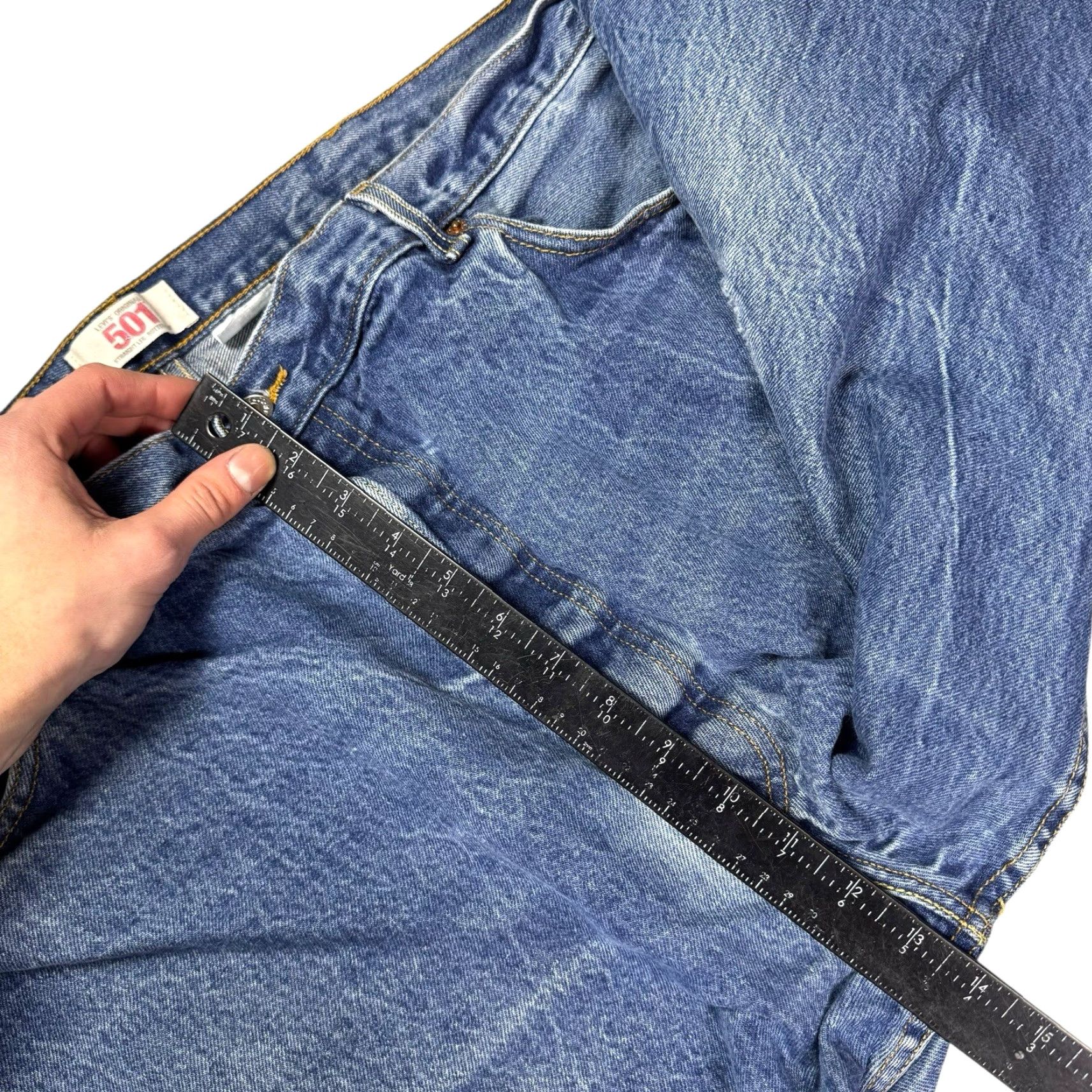 Levi's VINTAGE Levi's 501 Jeans Mens 42x30 Button Fly Straight Grunge Distressed Denim blue 5-Pocket Mens Regular Jeans Size US 42 / EU 58 - 7 Thumbnail