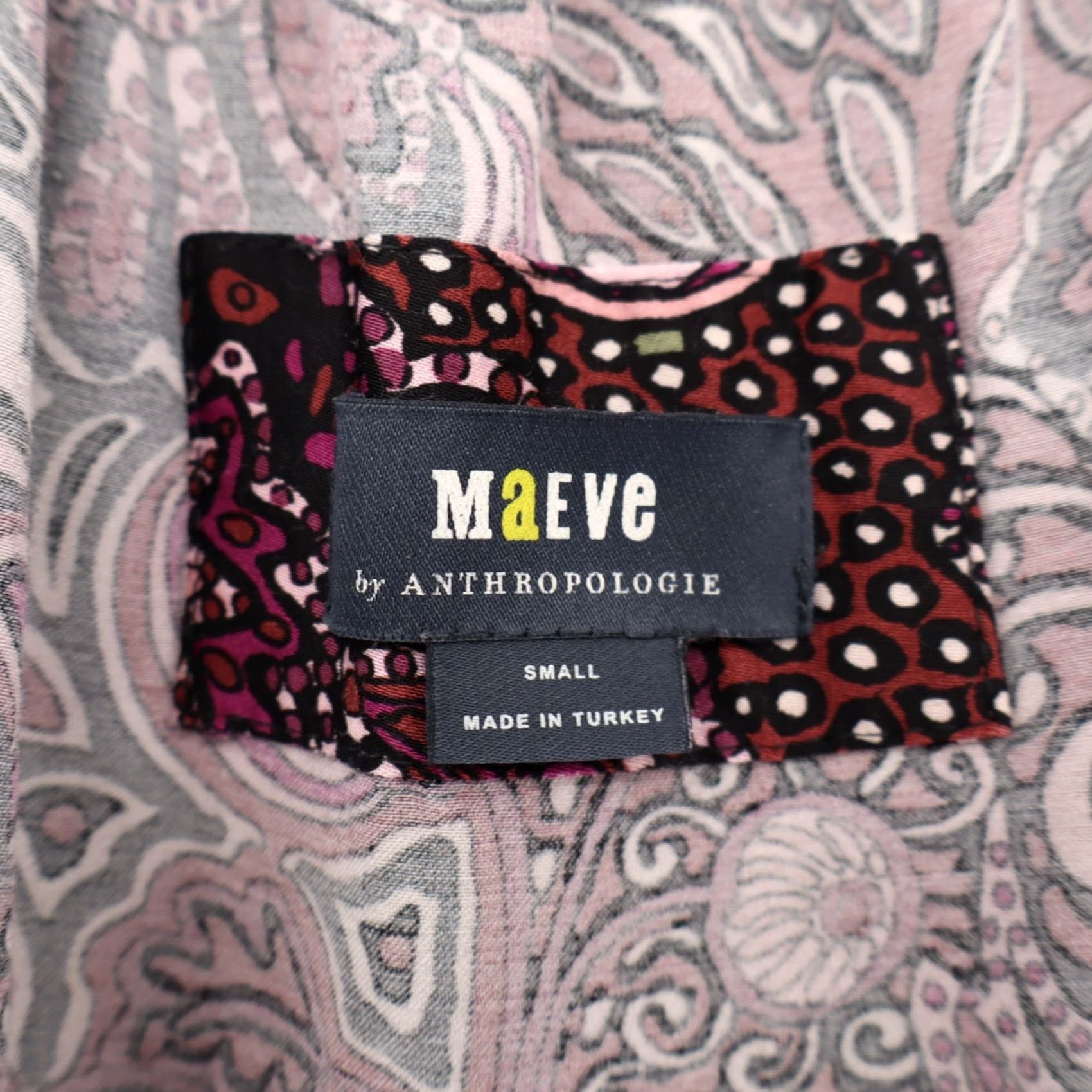 Anthropologie Maeve Lisabetta Purple Paisley Satin Midi Dress Square Neck Puffed Sleeve Sz S Size S / US 4 / IT 40 - 3 Thumbnail