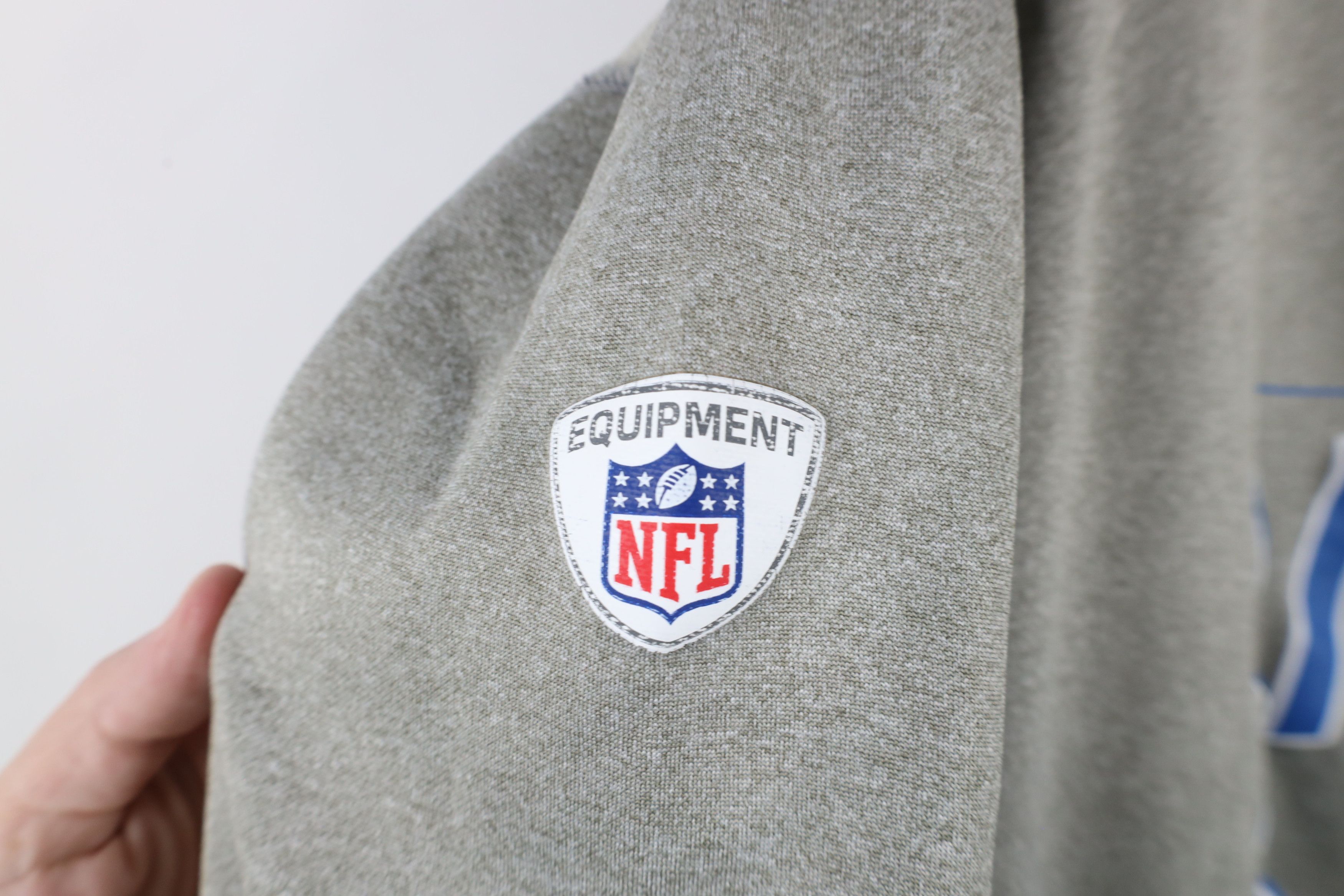 Nike × Vintage Nike Cropped Detroit Lions Football Hoodie Sweatshirt Gray Size 3XL / US 20-22 - 5 Thumbnail