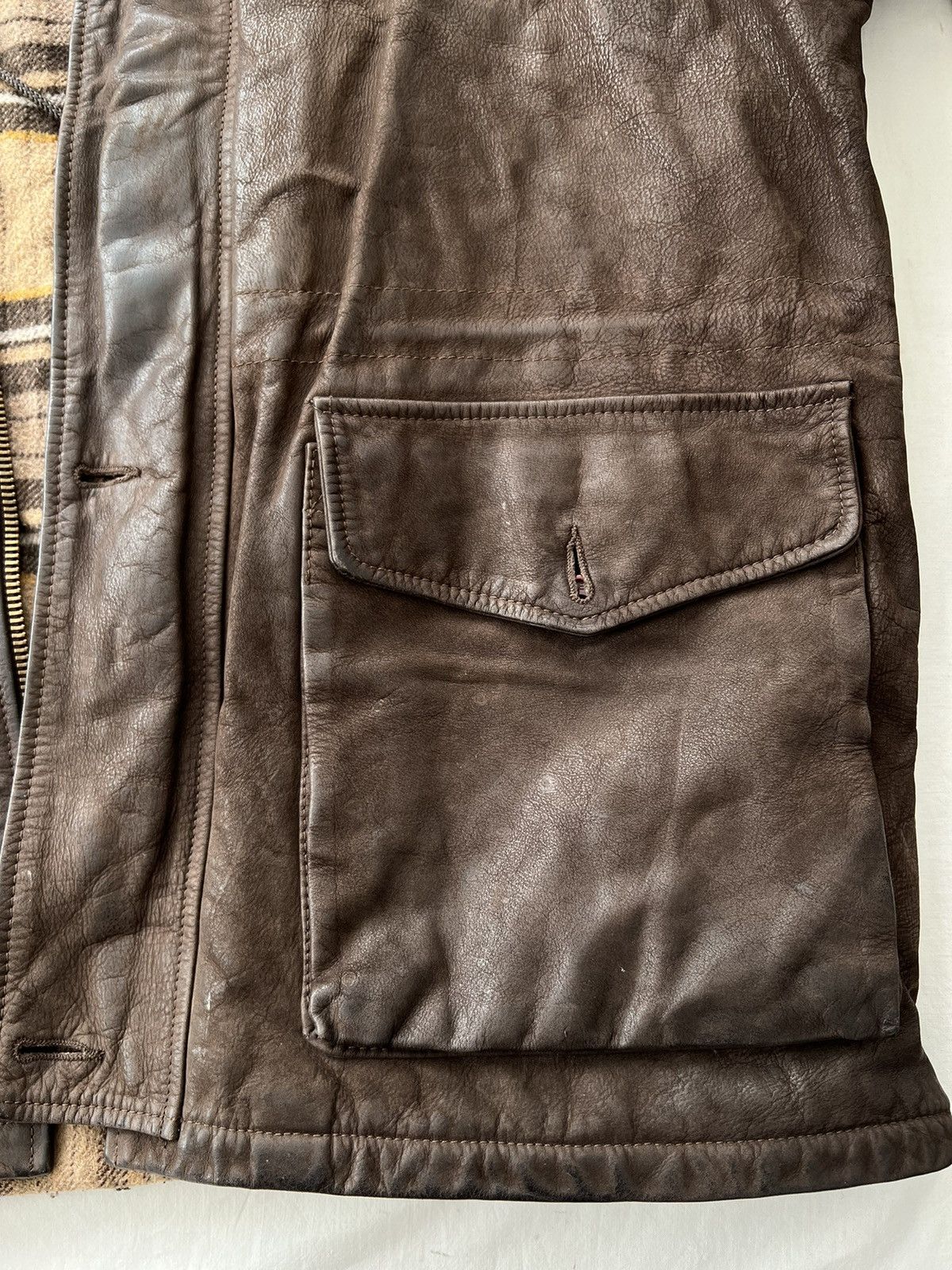 Chevignon Vintage 90s Chevignon Faded Heavy Leather Jacket Size US L / EU 52-54 / 3 - 13 Thumbnail
