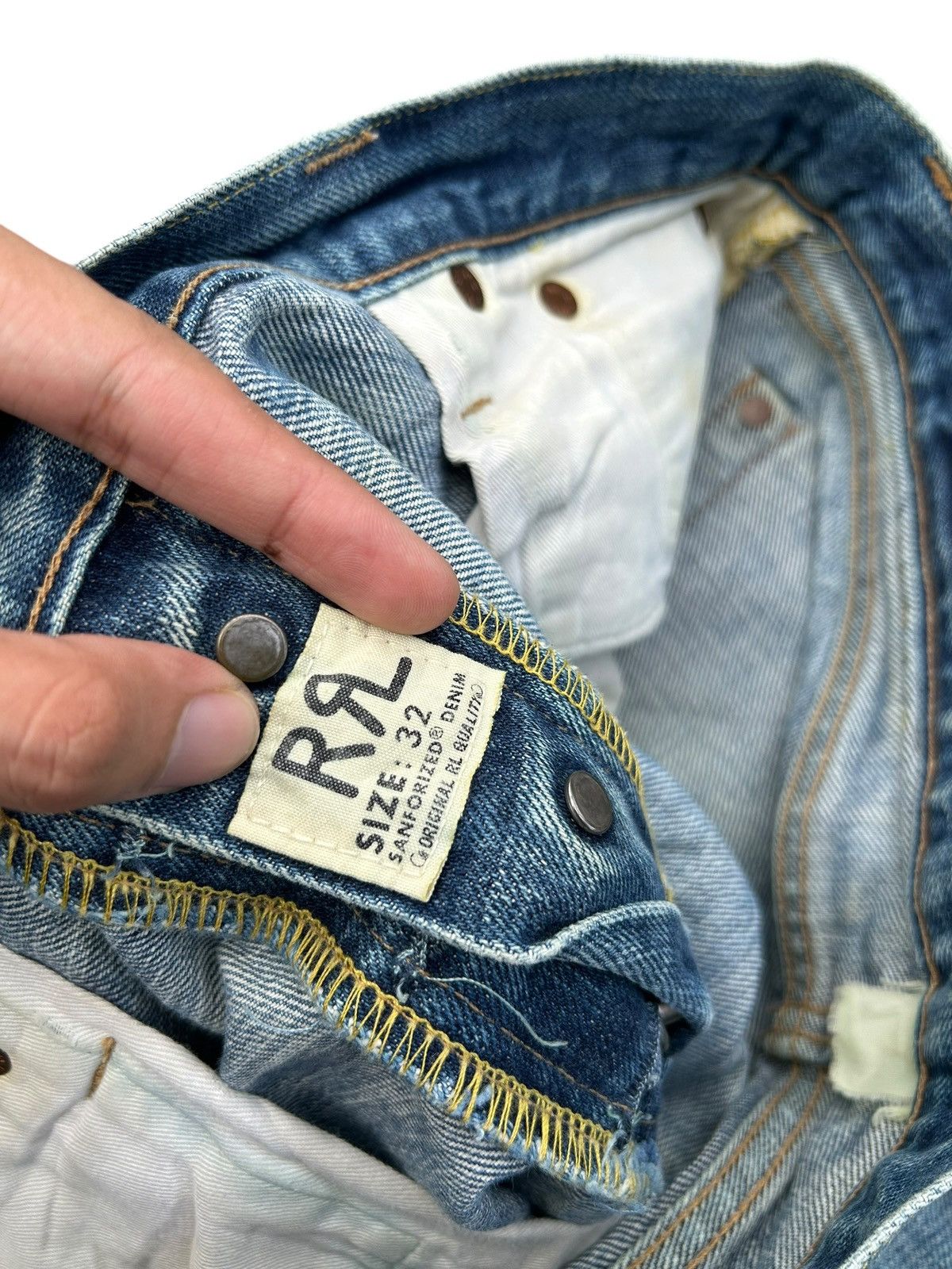 RRL Ralph Lauren FLARE RRL RALPH LAUREN SELVEDGE DISTRESSED DENIM JEANS Size US 34 / EU 50 - 9 Thumbnail