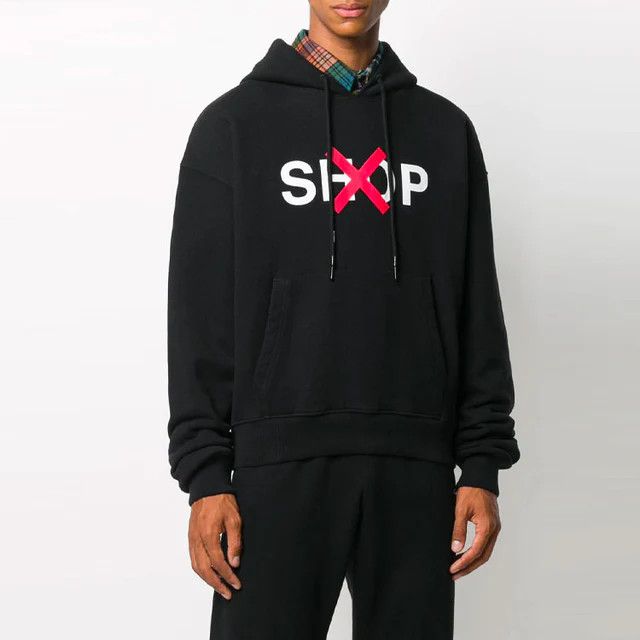 Off-White x AMO Black No Shop Logo Oversized Hoodie Size US XXS / EU 40 - 2 Thumbnail