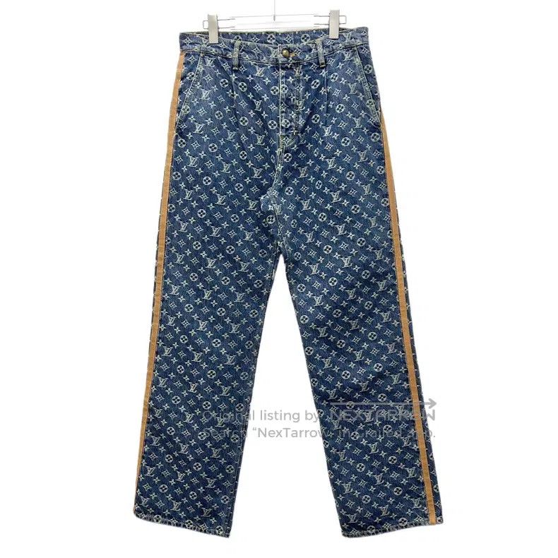 Louis Vuitton Louis Vuitton 25 Blue Print Full Print Jeans Size US 31 - 1 Thumbnail