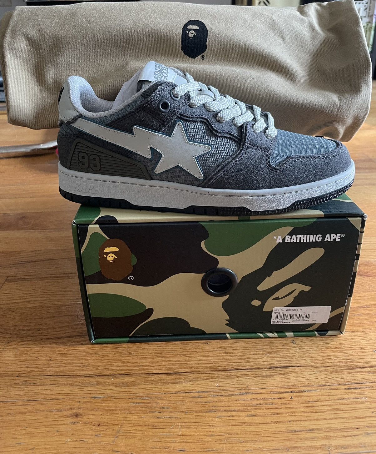 image of Bape Stadium Goods Skate Sta Low Sneakers in Grey, Men's (Size 6)