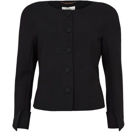Chloe CHLOE Fitted Collarless Black Wool Crepe Jacket New & Authen Size XS / US 0-2 / IT 36-38 - 1 Thumbnail