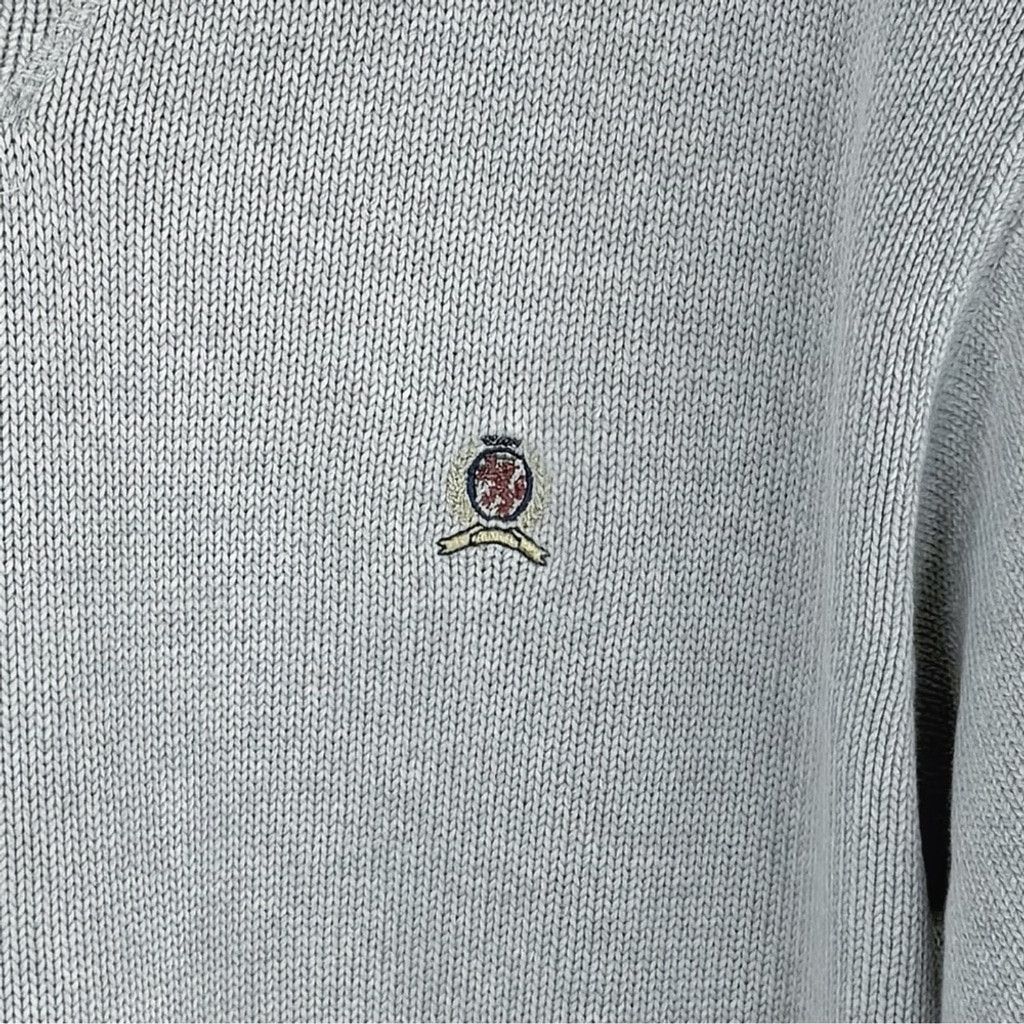 Tommy Hilfiger VINTAGE TOMMY HILFIGER Y2K Men's Grey Crew Neck Sweater XL Size US XL / EU 56 / 4 - 3 Thumbnail