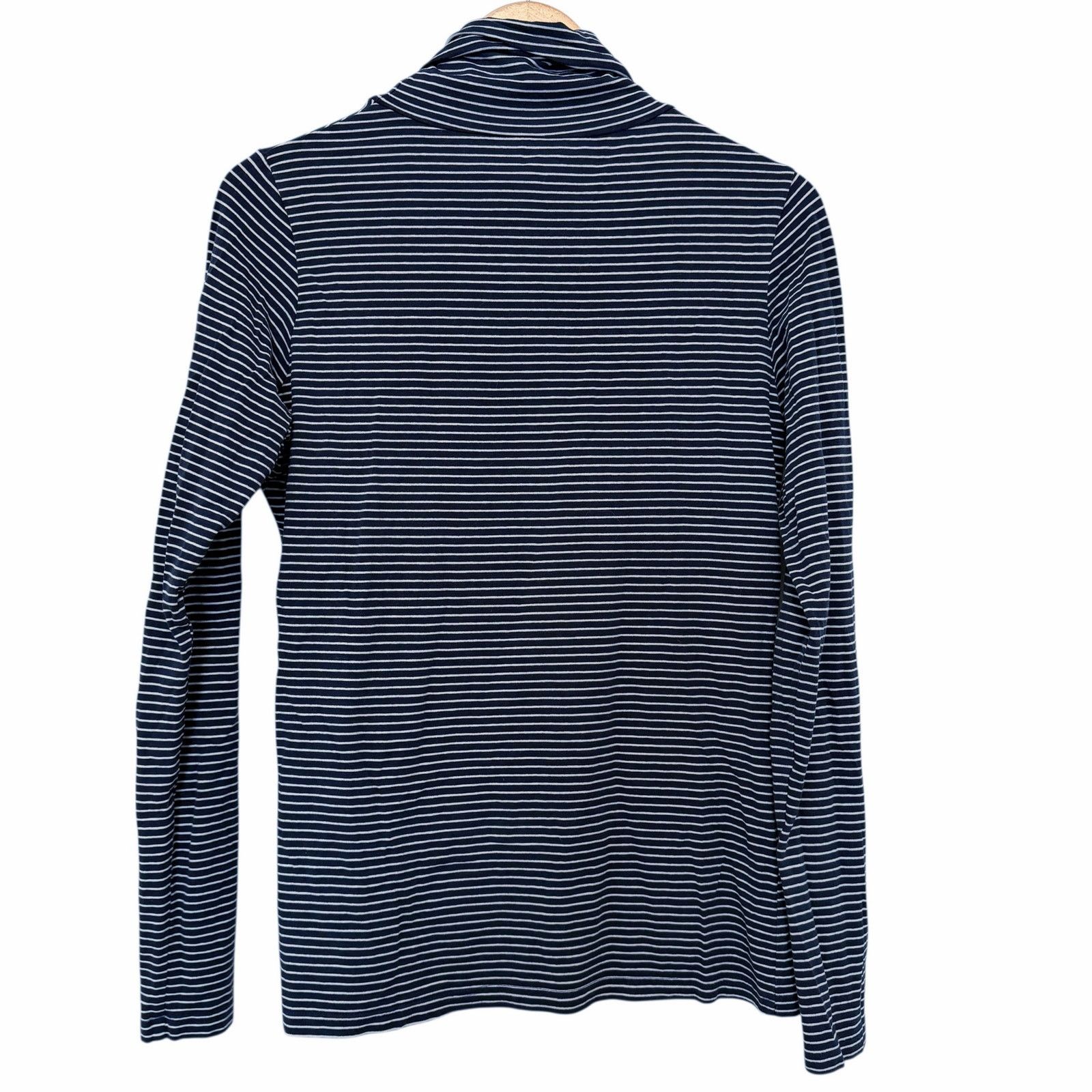 Other Garnet Hill Navy Blue White Striped Turtleneck Sz M Size M / US 6-8 / IT 42-44 - 4 Thumbnail