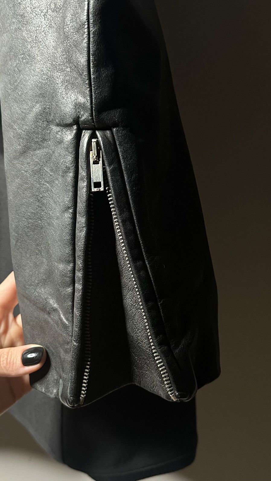 Rick Owens Coat with leather sleeves Size US L / EU 52-54 / 3 - 12 Thumbnail